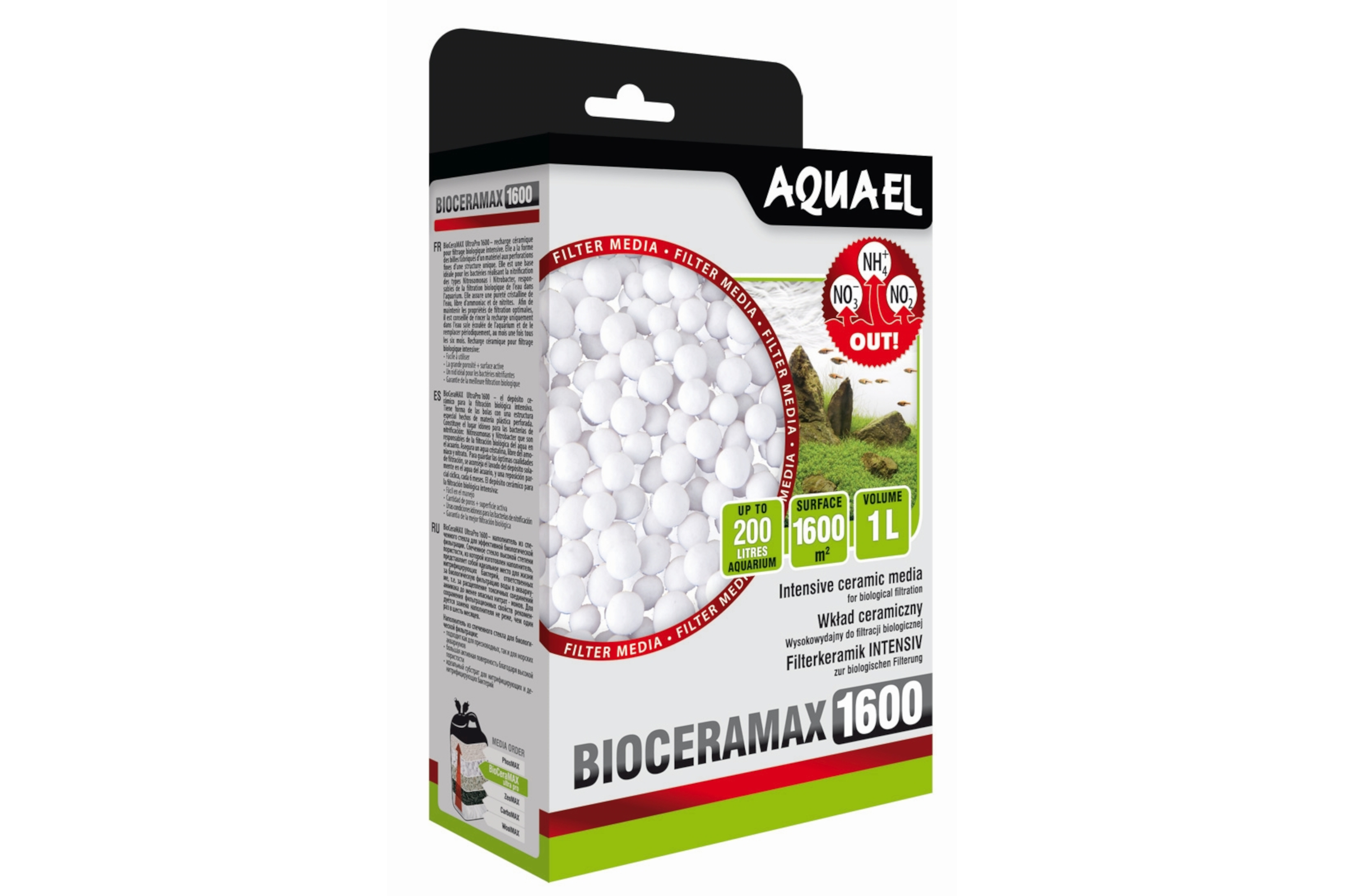 Aquael Filtermedium BioCeraMax 1600, Keramikgranulat, 1 L