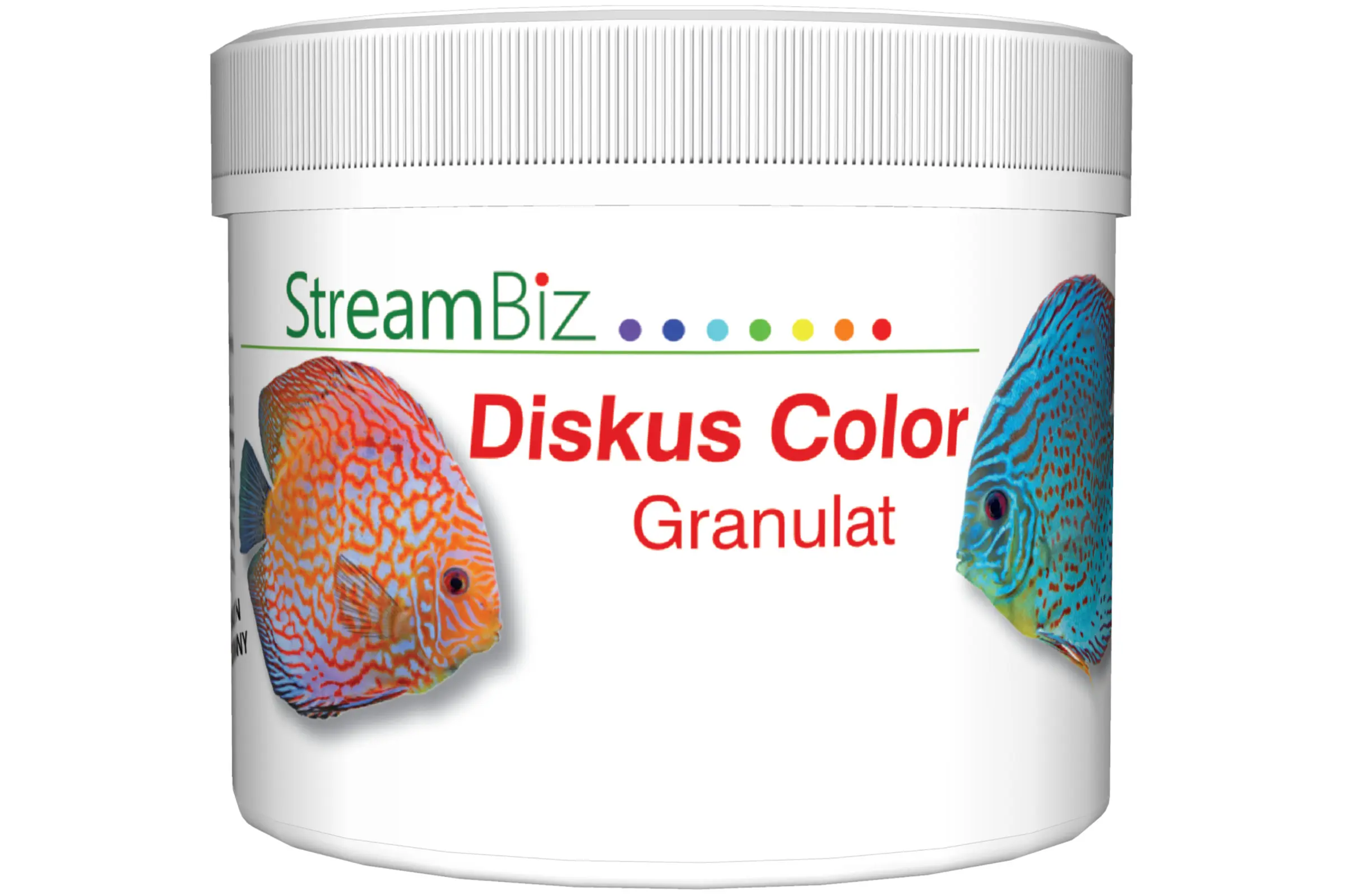 Dose StreamBiz Diskus Color Granulat für Diskusfische, weiches Farbgranulat mit Astaxanthin zur Förderung von Farbe, Energie und Verdaulichkeit, erhältlich in 80 g und 230 g