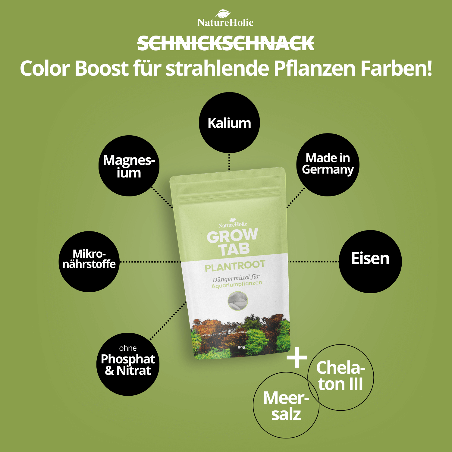 NatureHolic Grow Tab Plantroot Dünger für Aquarienpflanzen