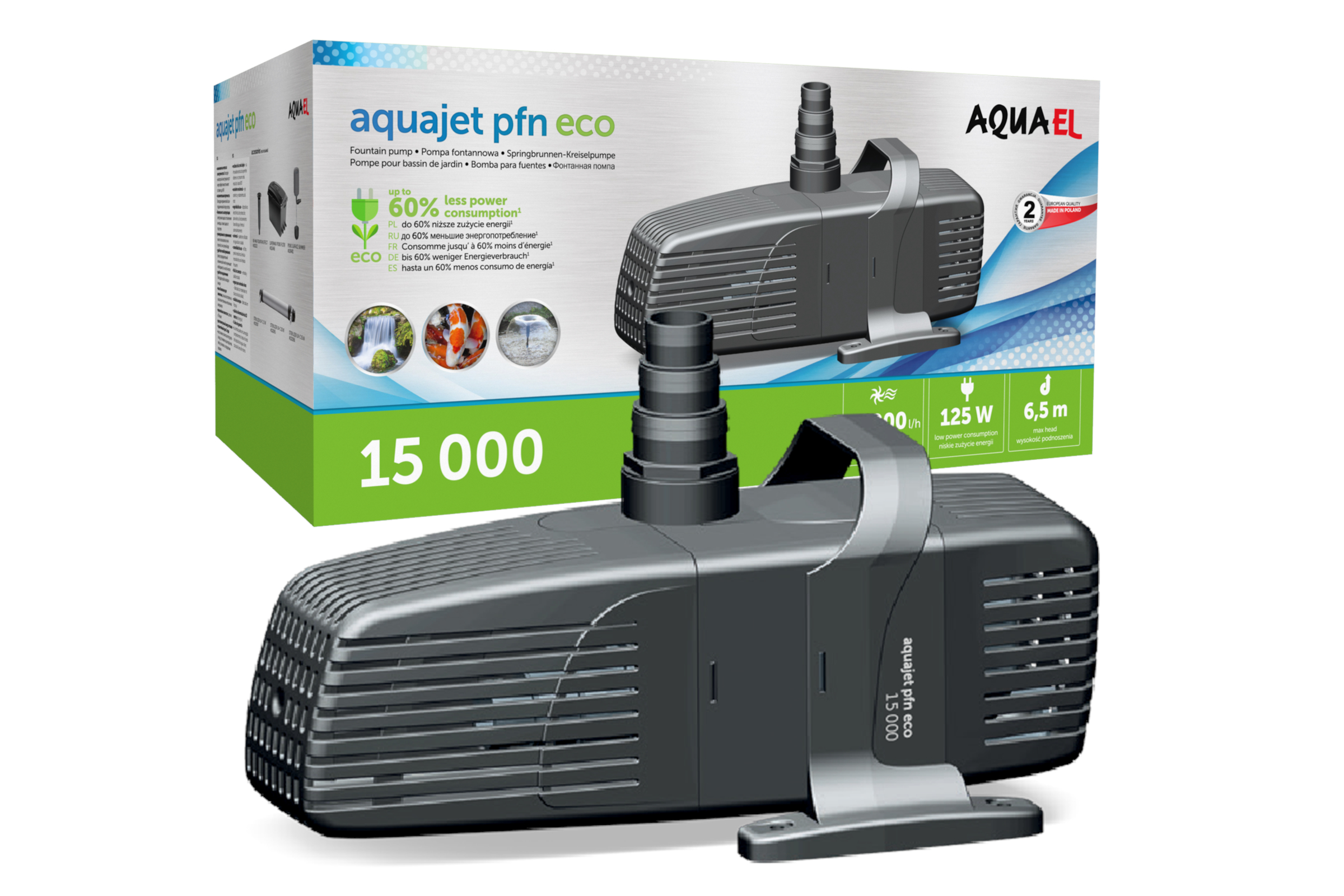 Aquael Teichpumpe AquaJet PFN ECO 15000, Springbrunnen-Kreiselpumpe