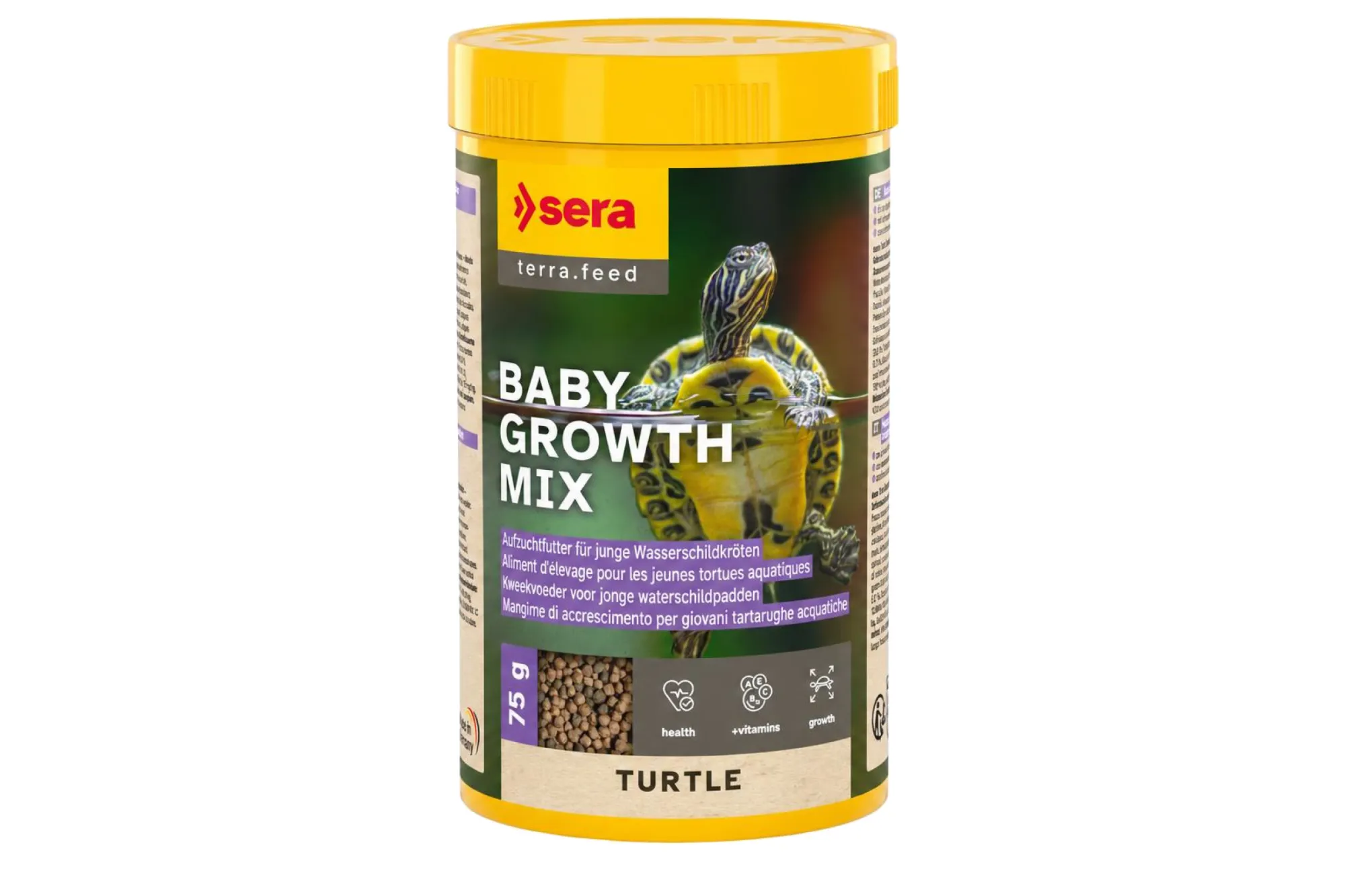 sera Turtle Baby Growth Mix 250 ml (75 g) – KI-generierte Abbildung aus Produktreferenz