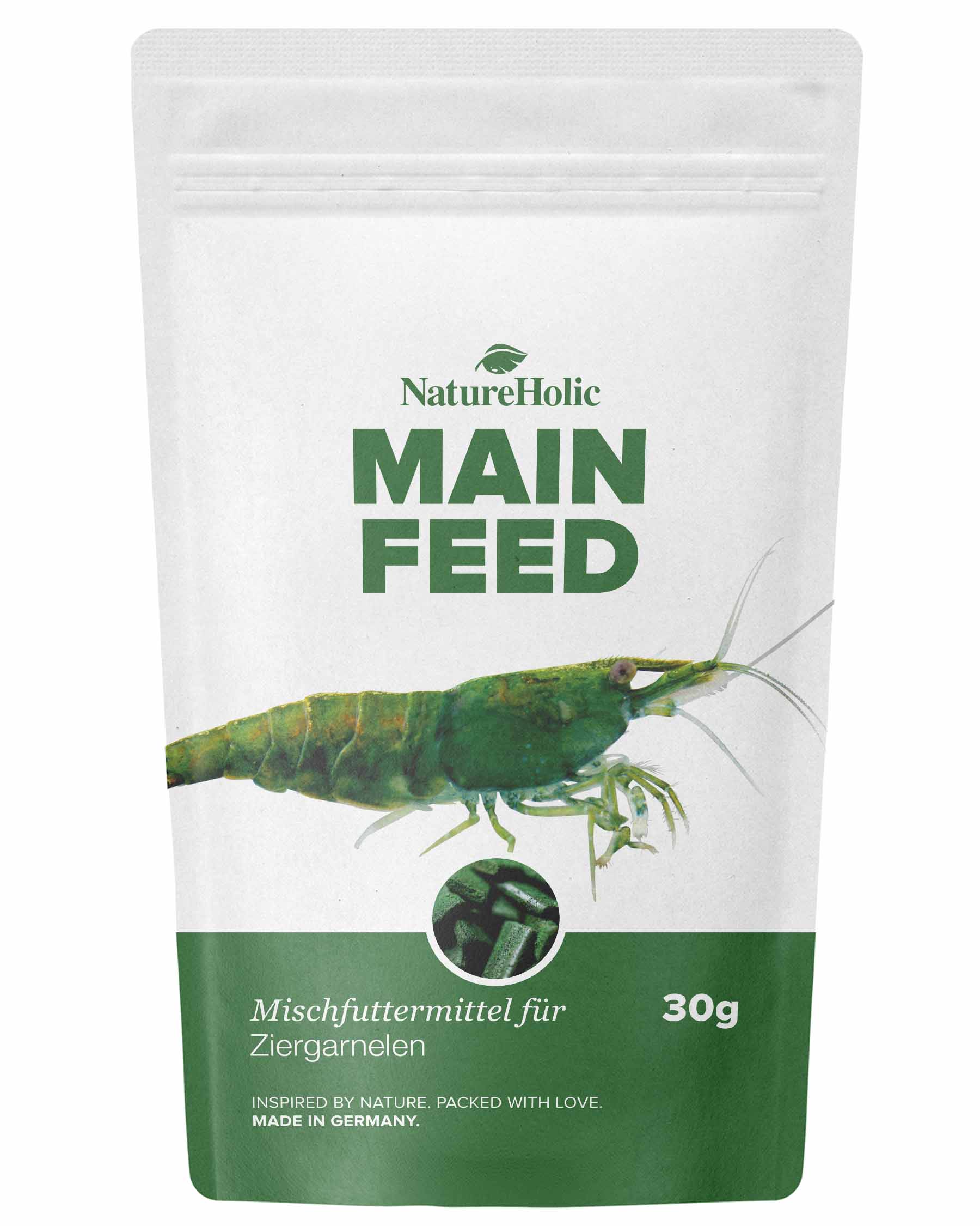NatureHolic Mainfeed, Garnelen Hauptfutter, 30 g