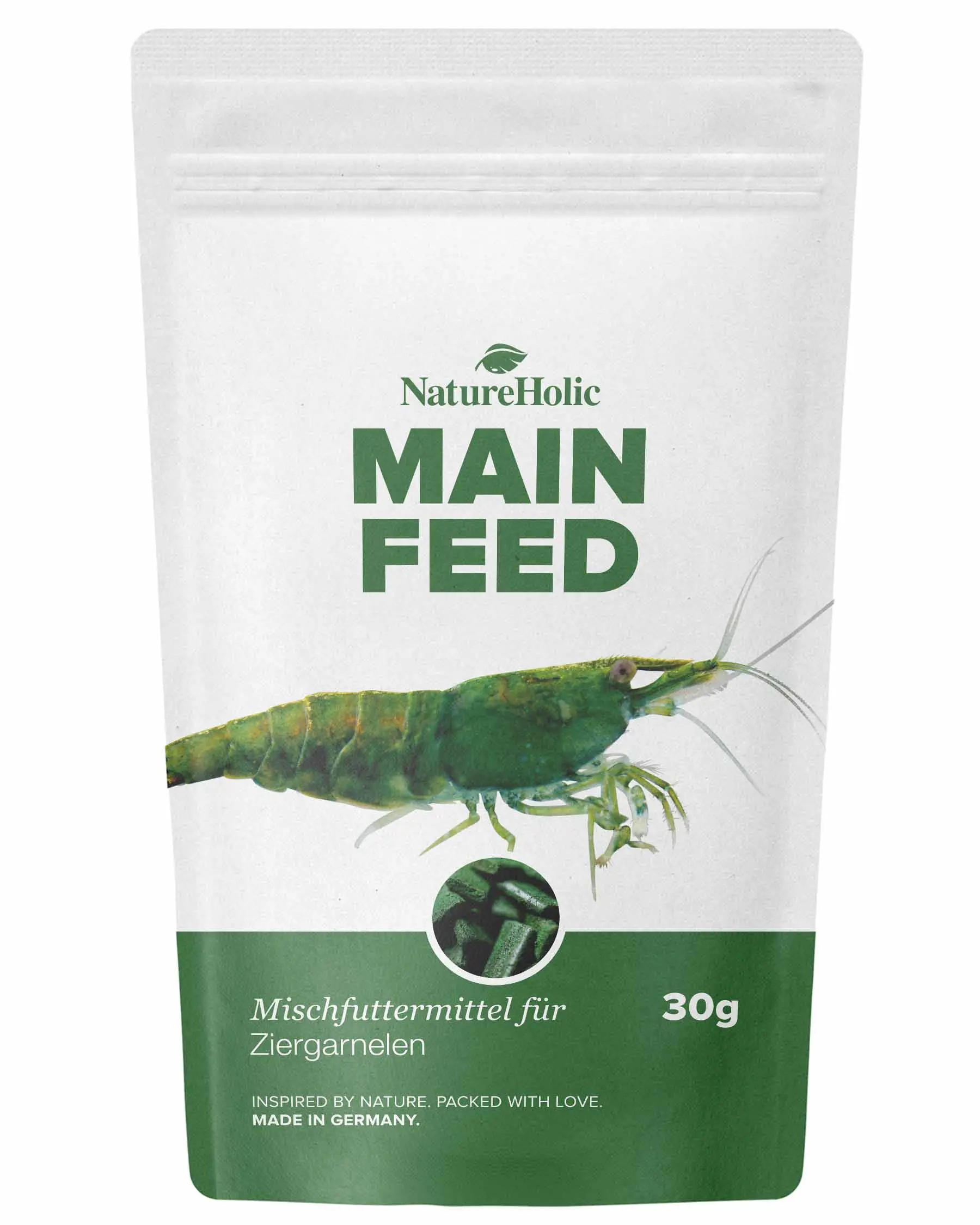 NatureHolic Mainfeed, Garnelen Futter, 30 g