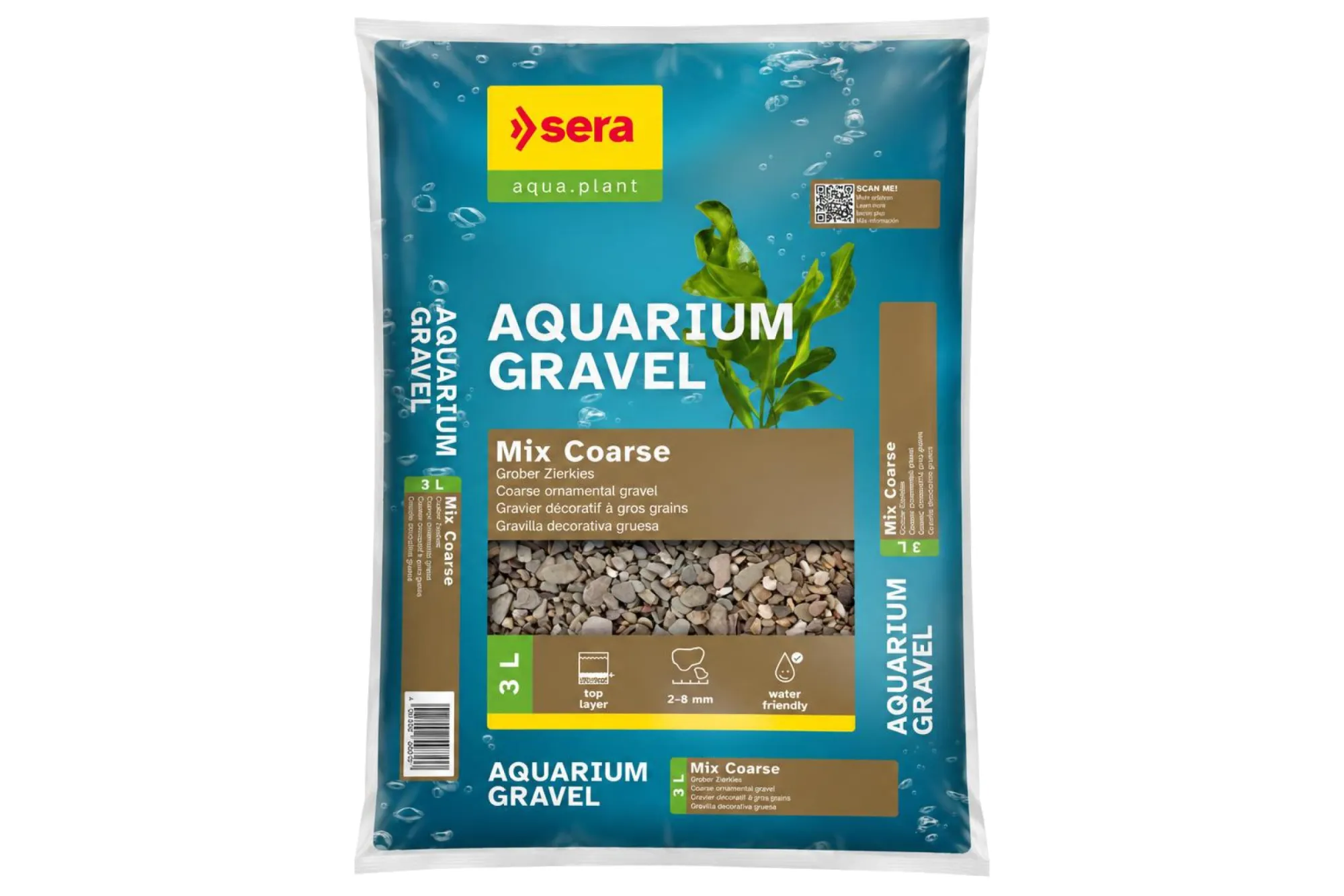 sera Aquarium Gravel Mix Coarse Ø 2–8 mm 3 L – KI-generierte Abbildung aus Produktreferenz