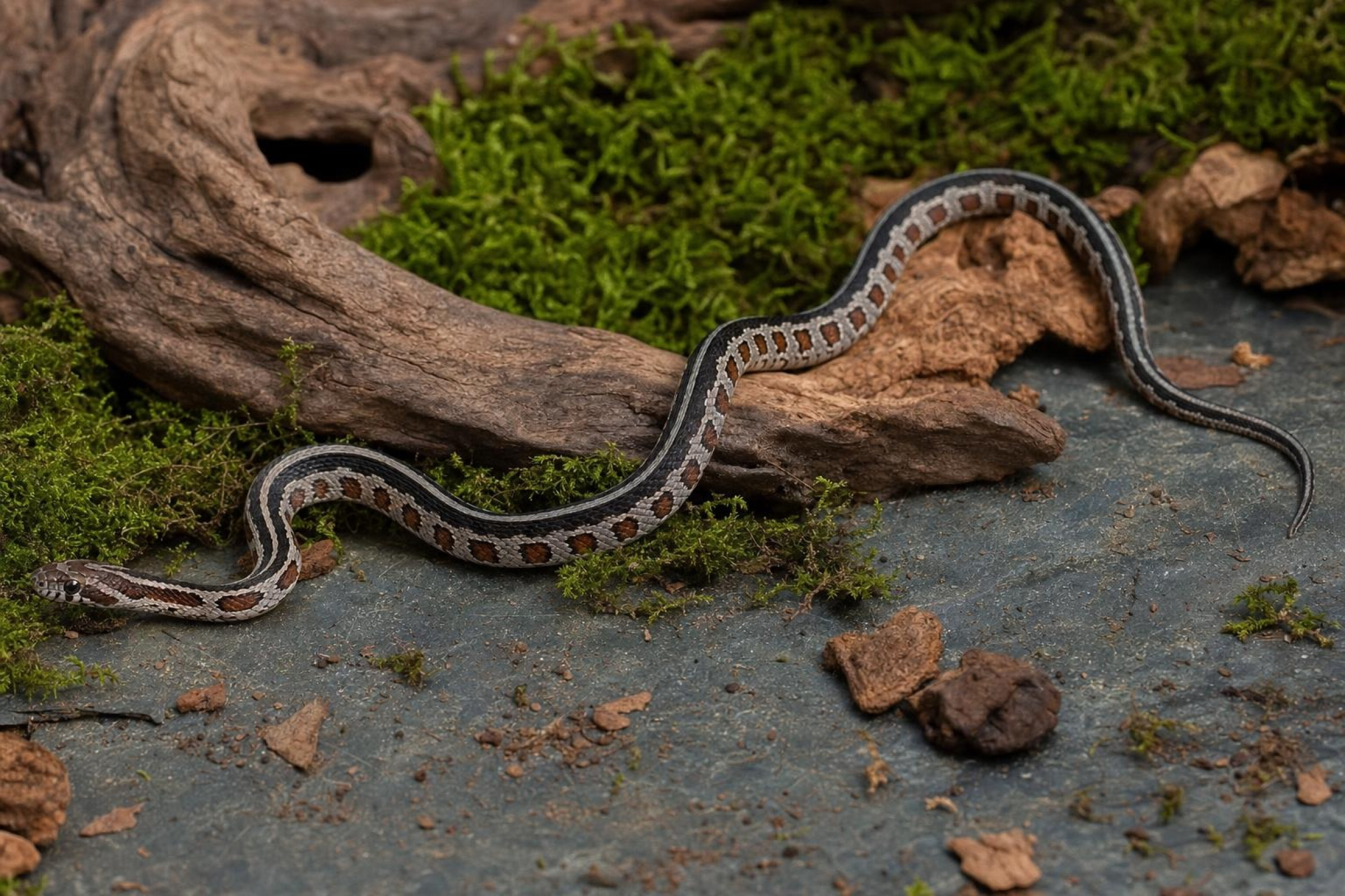 Black-Striped-Kornnatter, Pantherophis guttatus