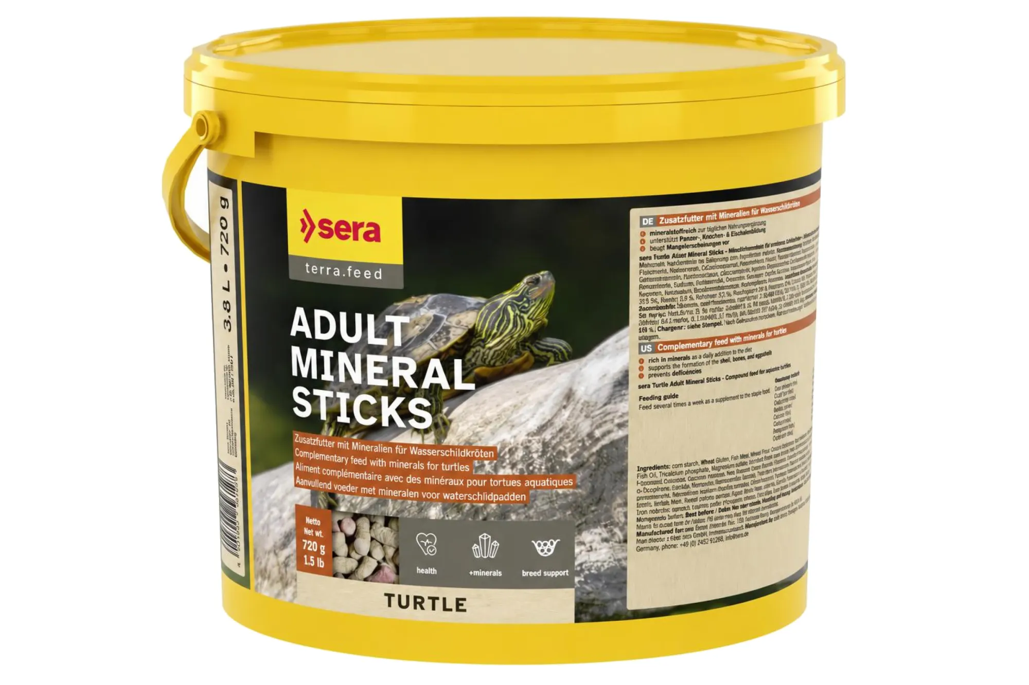Sera Turtle Adult Mineral Sticks 3,8 l (720 g) – KI-generierte Abbildung aus Produktreferenz