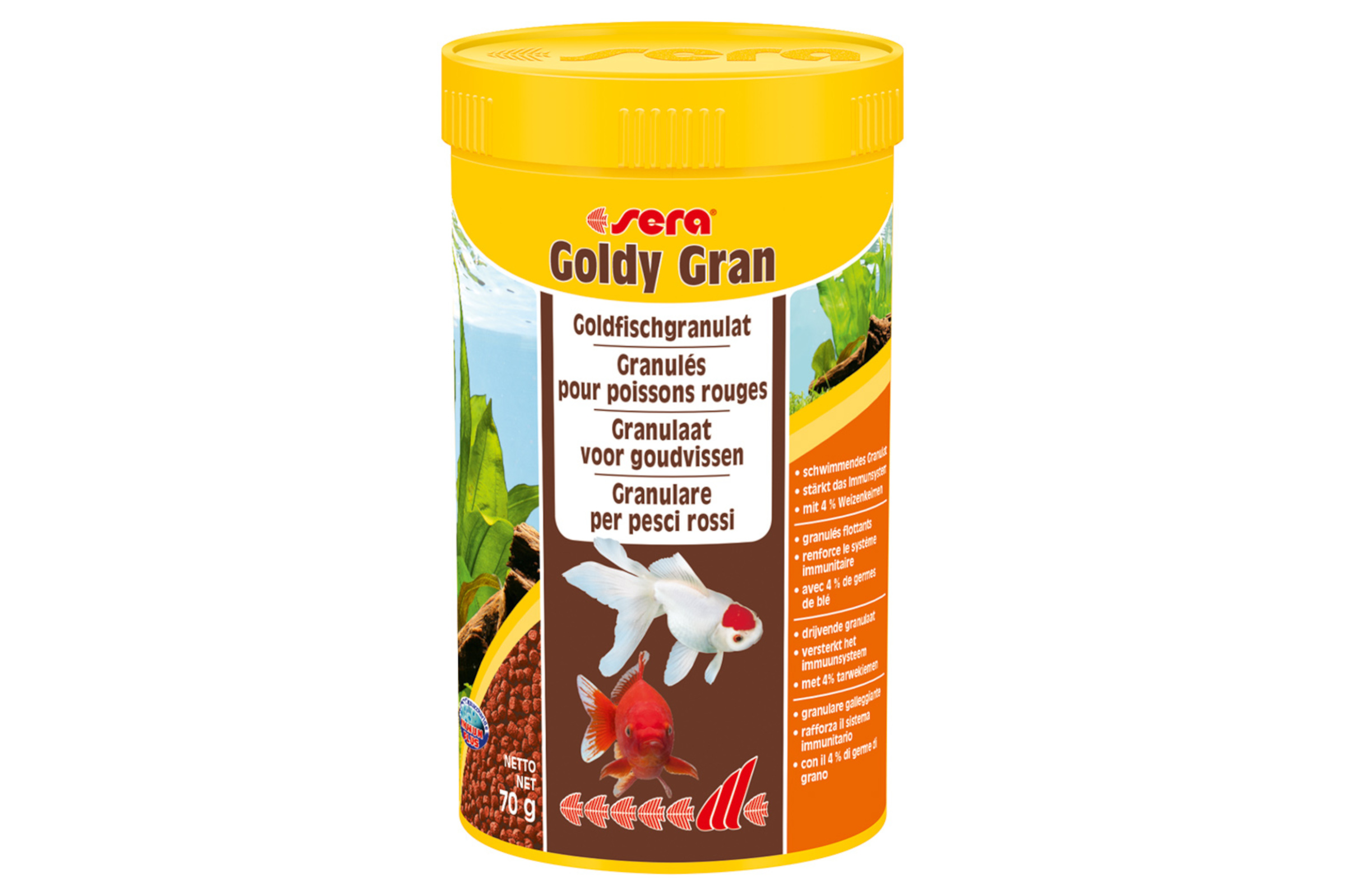 Sera Goldy Goldfish Gran Nature, Hauptfutter-Granulat, 250 ml