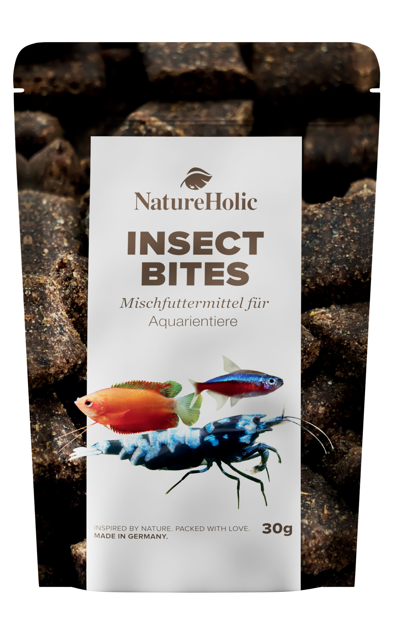 NatureHolic Insect Bites, Futter für Garnelen & Schnecken, 30 g