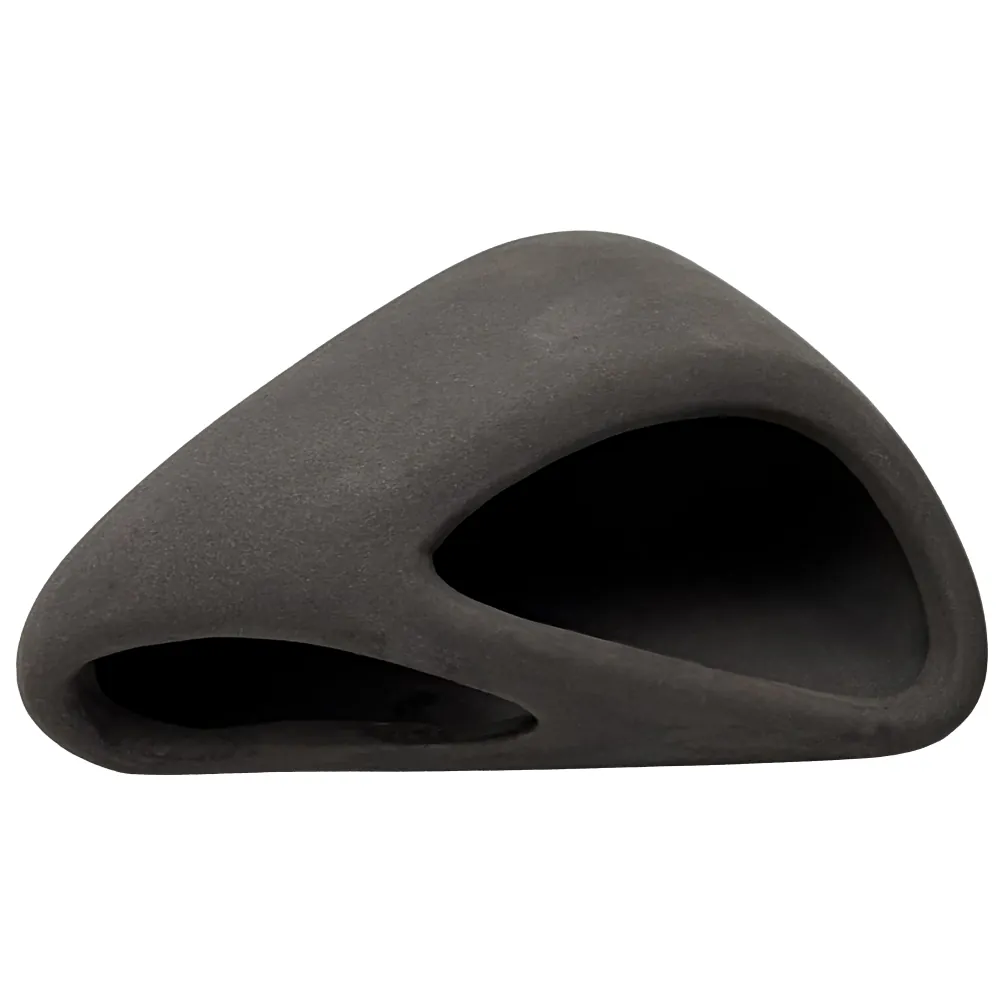 Hobby Wave Cave 1 dark, gebrannte Keramikhöhle (12×12×5,5 cm) mit geschwungener Öffnung als sicherer Rückzugsort für Garnelen, Fische und Krebse im Süßwasseraquarium