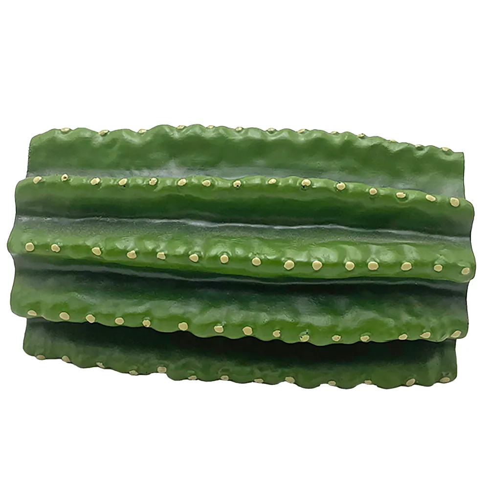 Hobby Cactus Tube 1: grüne, gerippte Kaktusröhre (offen an beiden Enden) als Versteck, Durchgang und Kletterelement im Terrarium, 13,5 x 8,5 x 7 cm