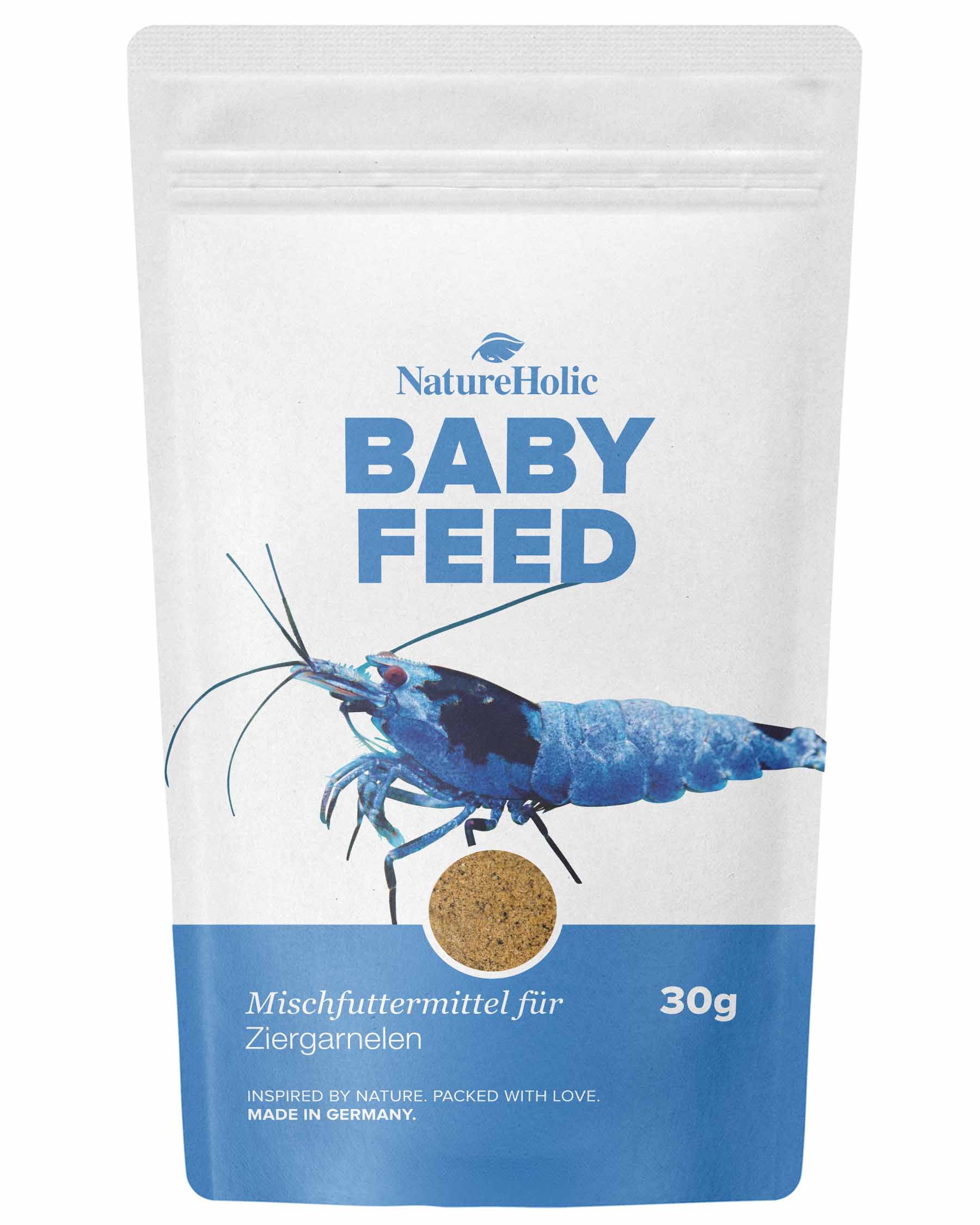 NatureHolic Babyfeed, Aufzuchtfutter für Garnelen, 30 g