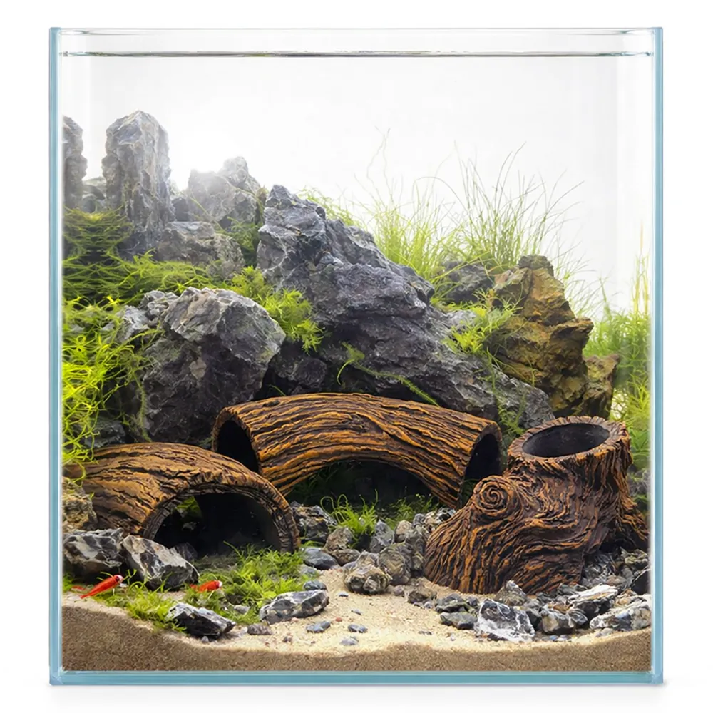 Hobby Root Wood Cave 1: dekorative Aquarienhöhle in ausgewaschener Baumwurzel-Optik (17 x 8,5 x 5 cm), hohles Versteck für Fische, Garnelen, Reptilien im bepflanzten Aquarium/Terrarium