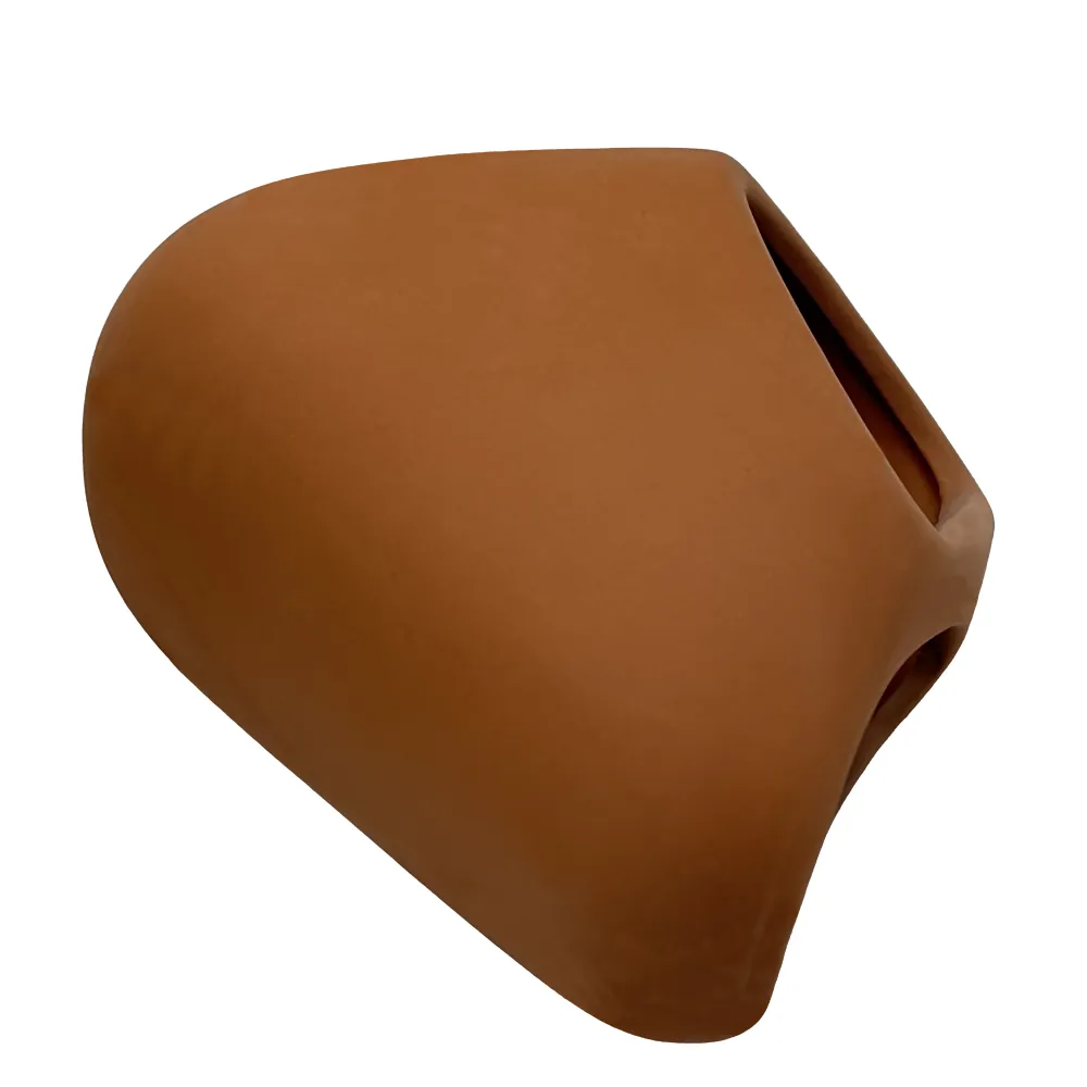 Hobby Wave Cave 2 red, gebrannte Keramikhöhle in roter Terrakotta-Optik, weich geschwungene, glatte Form mit Ein- und Ausgängen, 17×16×8,5 cm – sicherer Rückzugsort für Süßwasseraquarien