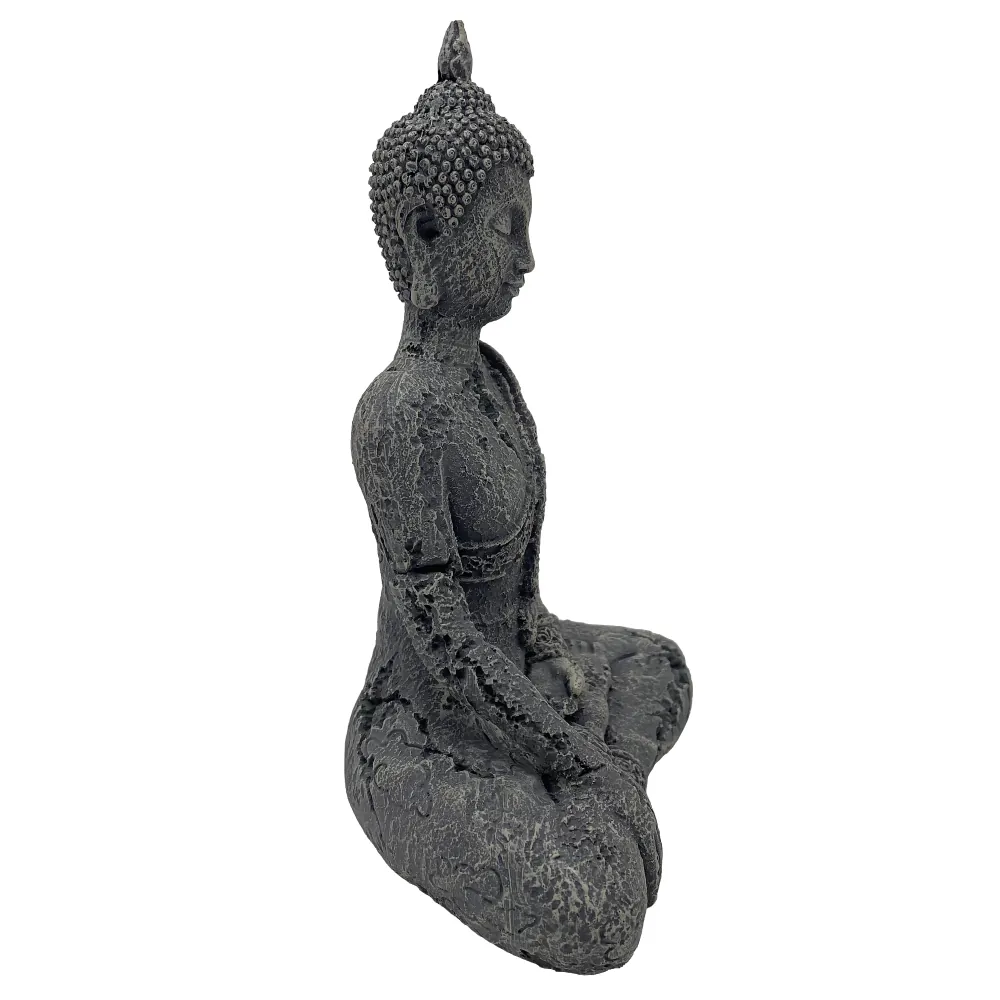 Hobby Nirva Aquarium-Deko: Tempelfigur im Zen-Stil mit verwitterter Stein-Patina, wasserneutrales Polyresin, geeignet für Süßwasseraquarien, Maße 15,5 x 10 x 20,5 cm