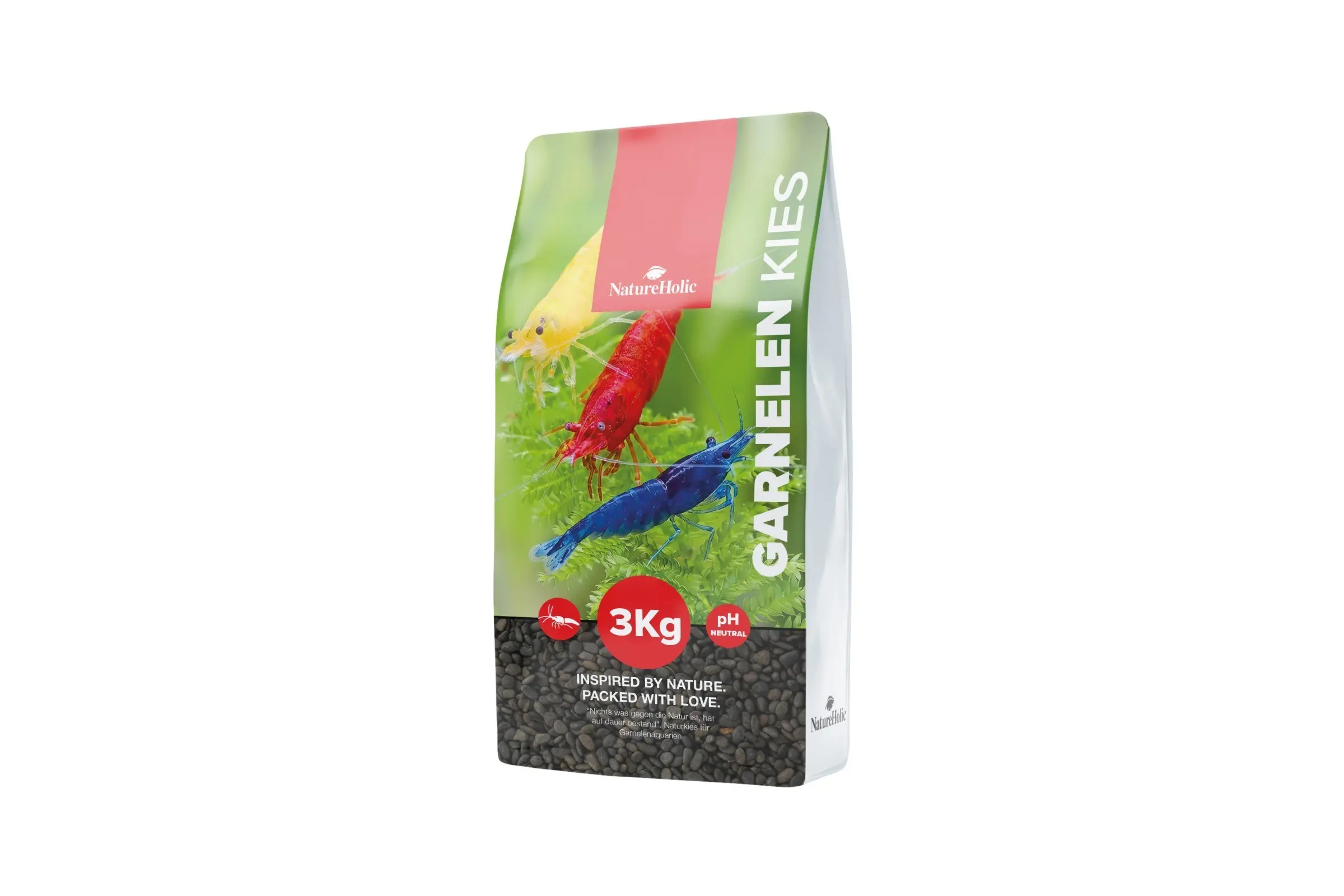 NatureHolic Garnelen Kies – Schwarzer Naturkies – 3 kg