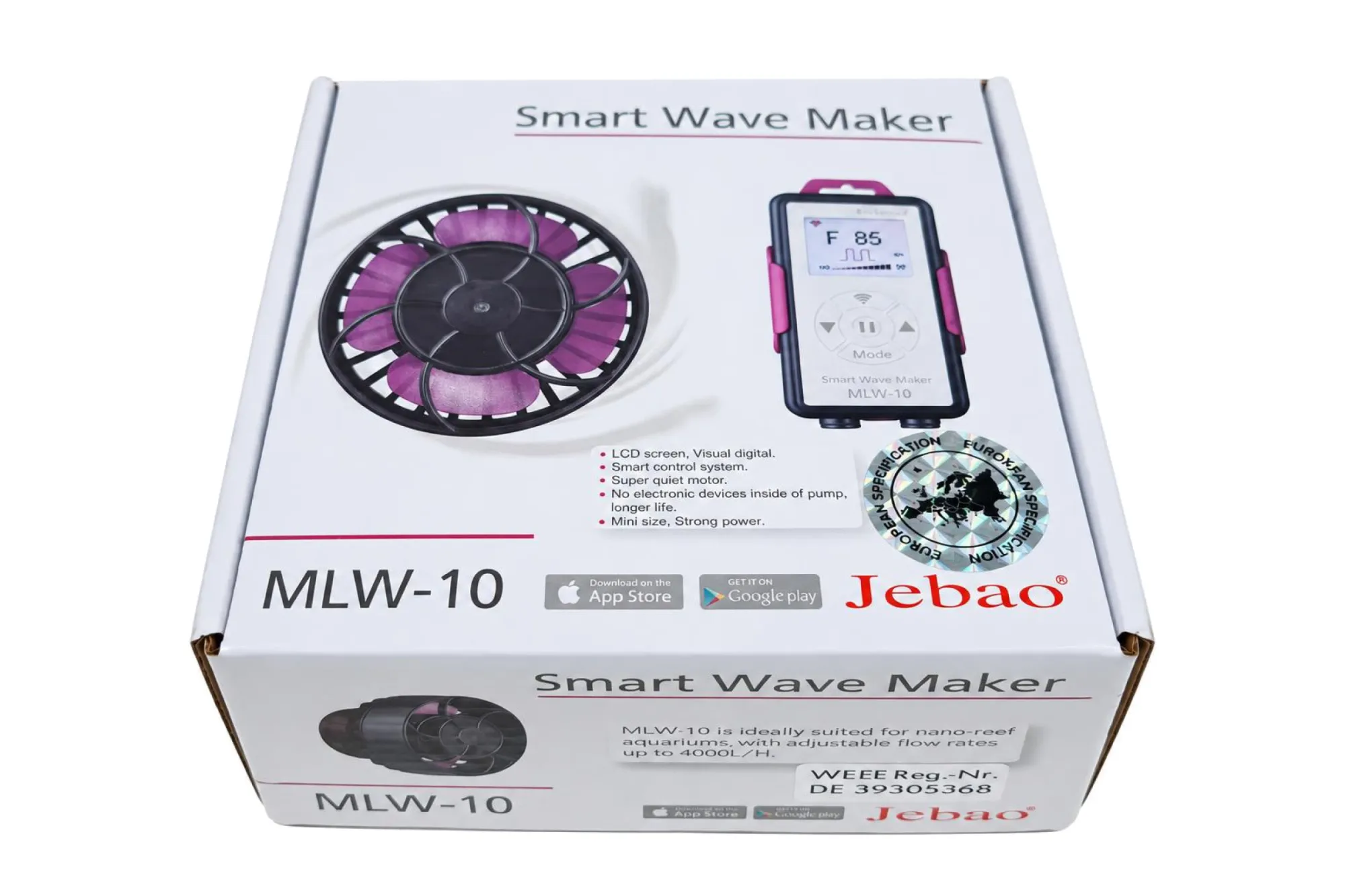 Jebao MLW-10 Strömungspumpe / Wave Maker – KI-generierte Abbildung aus Produktreferenz