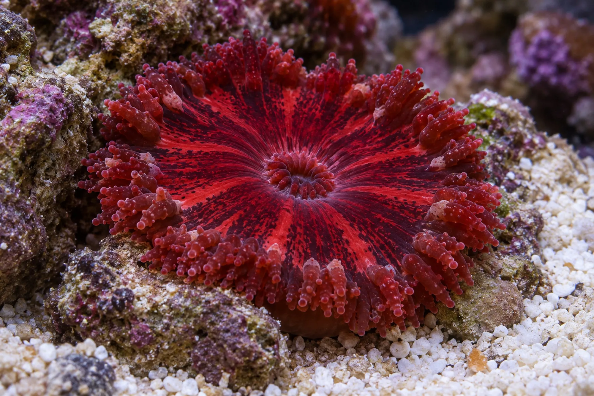 Perlenanemone „Rot“, Phymanthus crucifer, Größe S–M