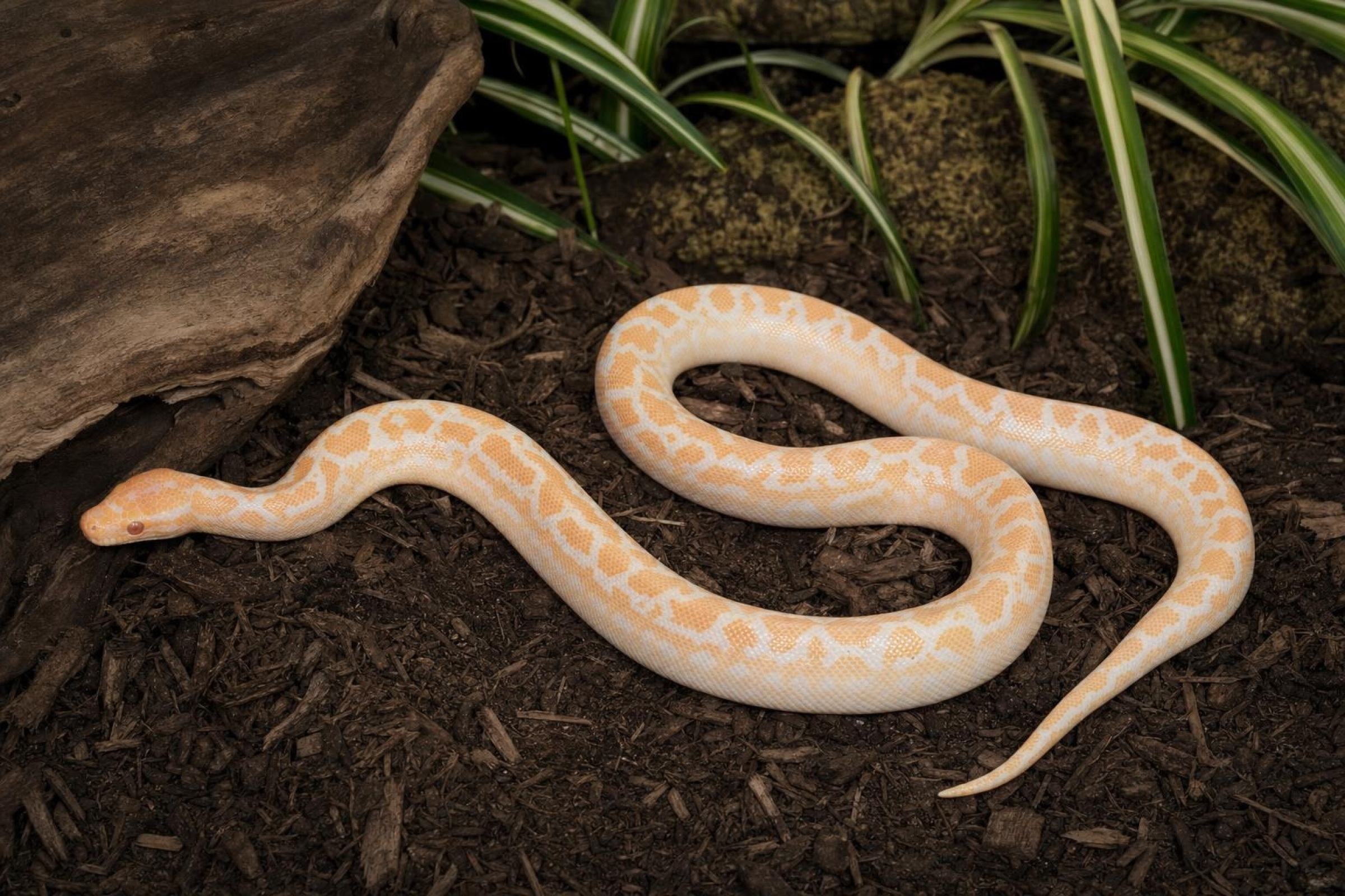 Albino der Braunen Regenbogenboa, Epicrates maurus