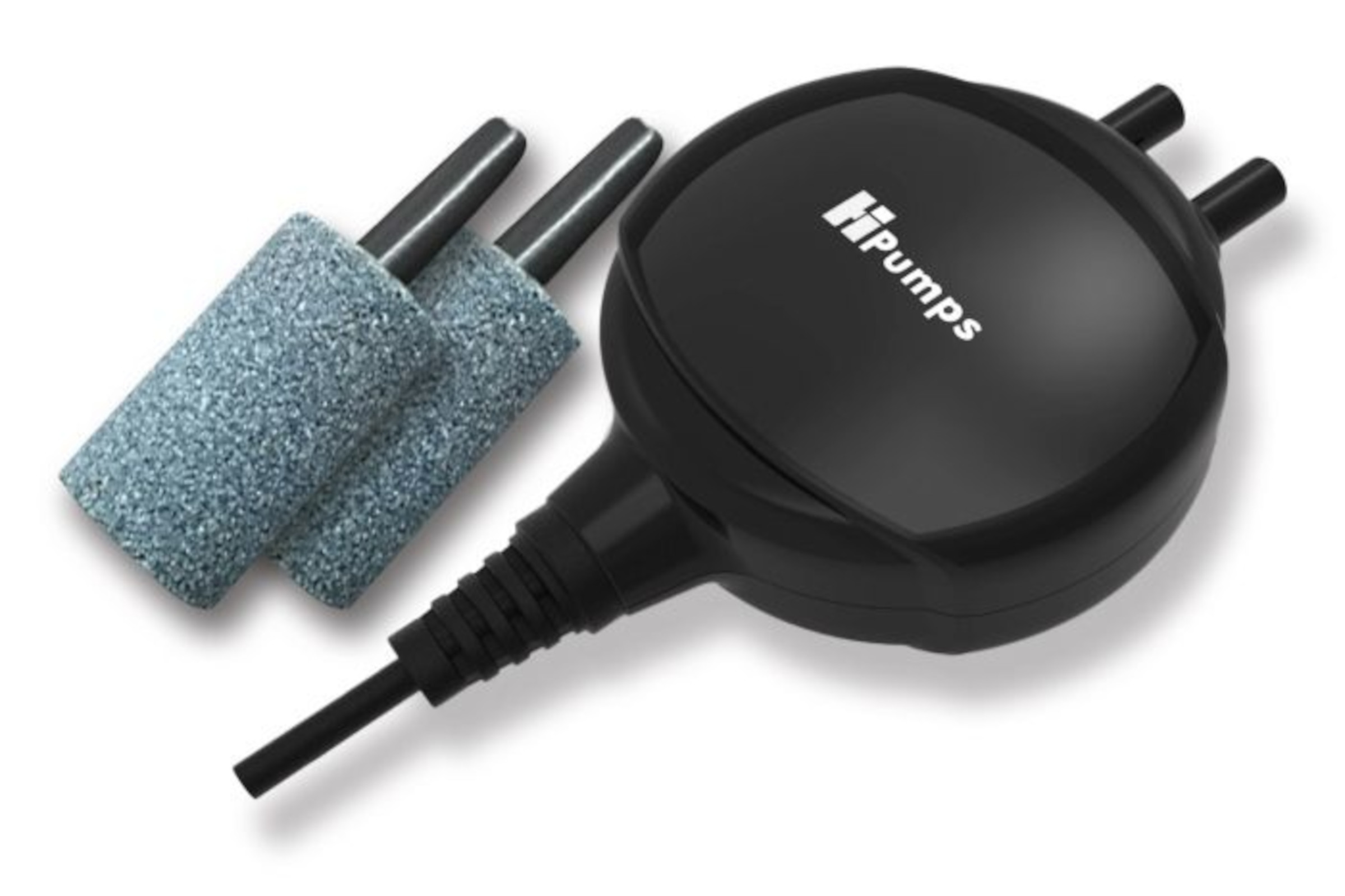 HiPumps Nano Piezo Luftpumpe Zweikanal, schwarz, Durchlüfterpumpe, 2x13 L/h
