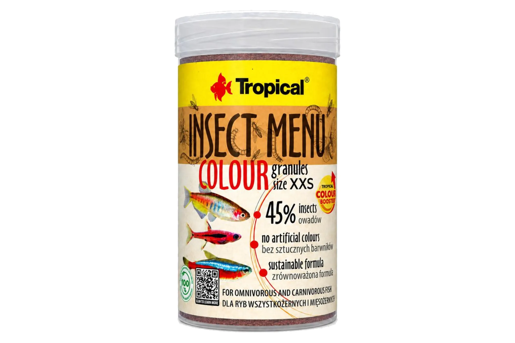 Tropical Insect Menu Colour Granules Size XXS 250 ml – KI-generierte Abbildung aus Produktreferenz