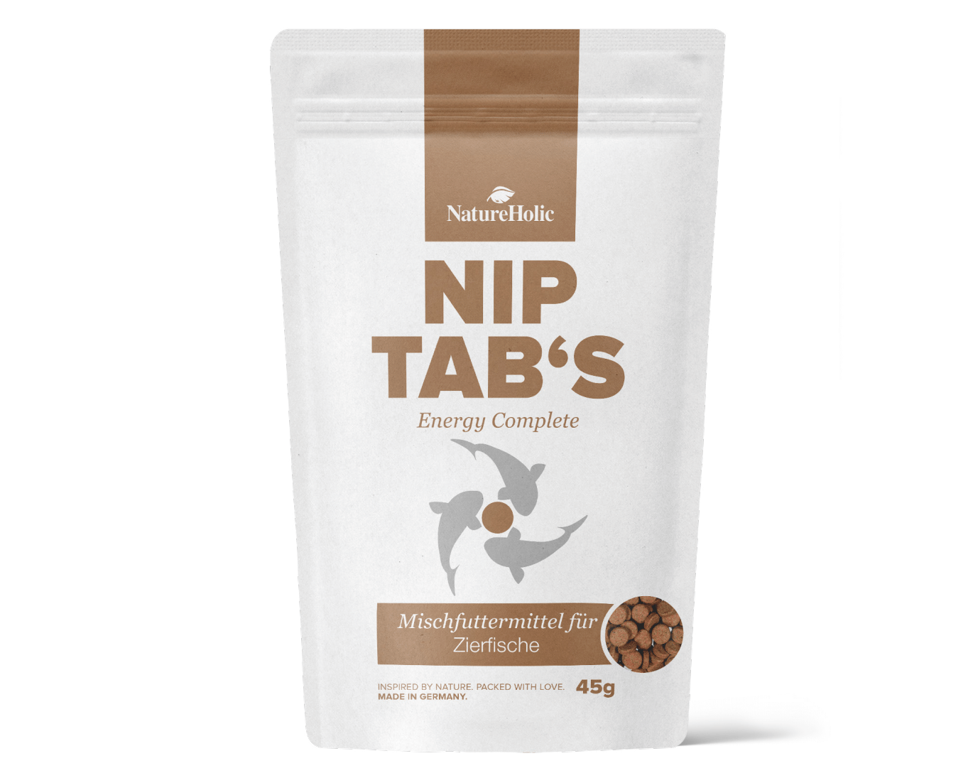 NatureHolic NIP TAB'S Zierfischfutter Pellets 45g