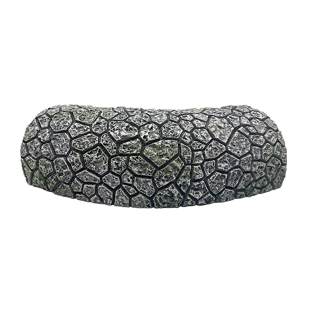 Halbrundes Terrarium-Versteck in realistischer Steinoptik; robustes Dekor-Versteck aus Kunstharz als Höhle für Reptilien, Echsen, Schlangen und Kleintiere