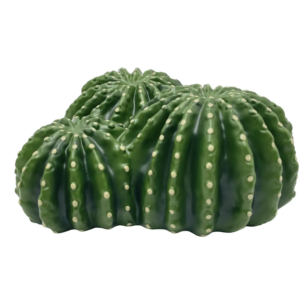 Hobby Cactus Home 6 Kaktushöhle aus Polyresin mit realistischer grüner Kaktus-Oberfläche, 17,5 x 17 x 8 cm – natürlicher Rückzugsort und Versteck für Schlangen, Echsen und Reptilien im Trockenterrarium