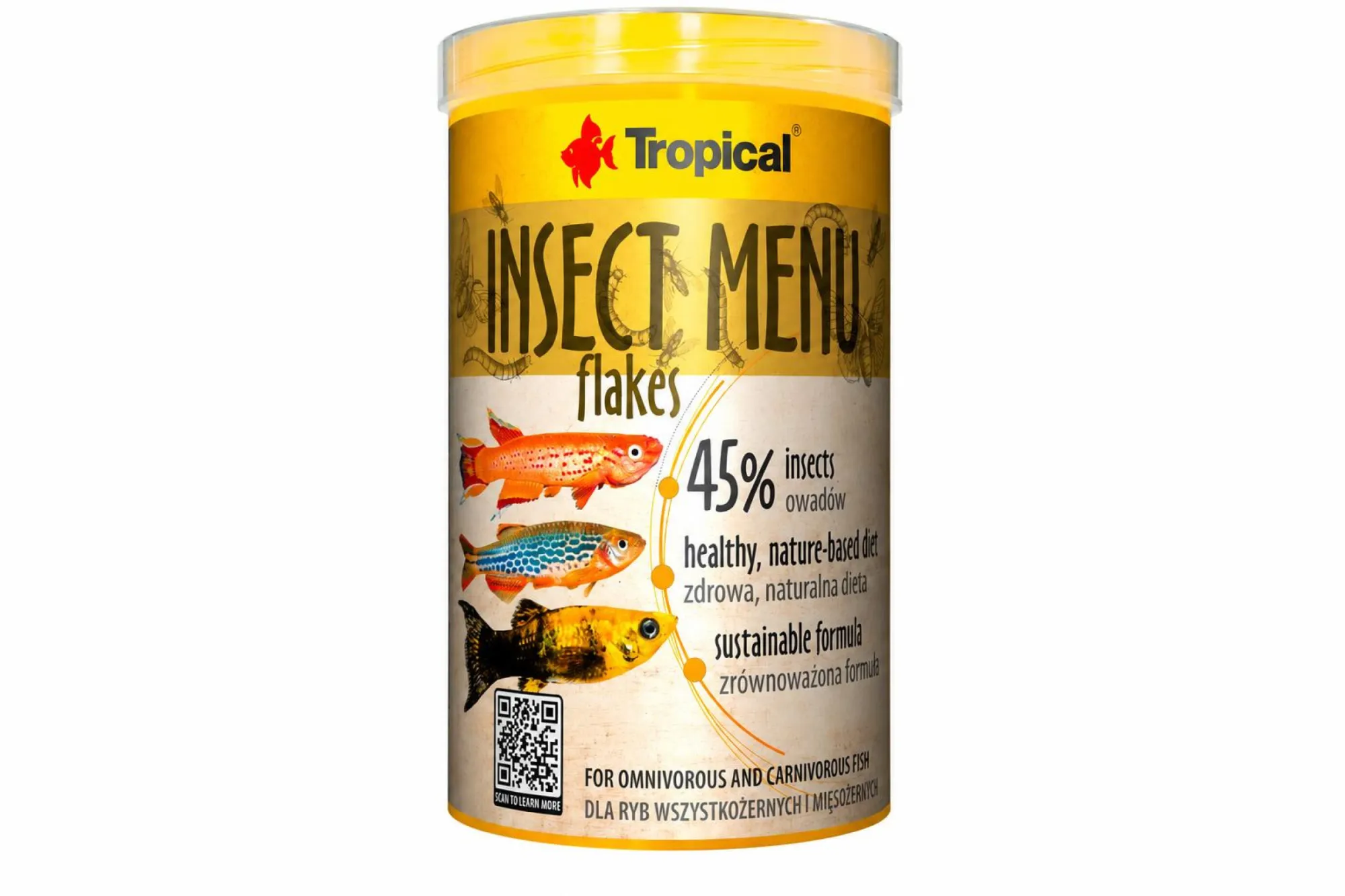 Tropical Insect Menu Flakes 1000 ml – KI-generierte Abbildung aus Produktreferenz