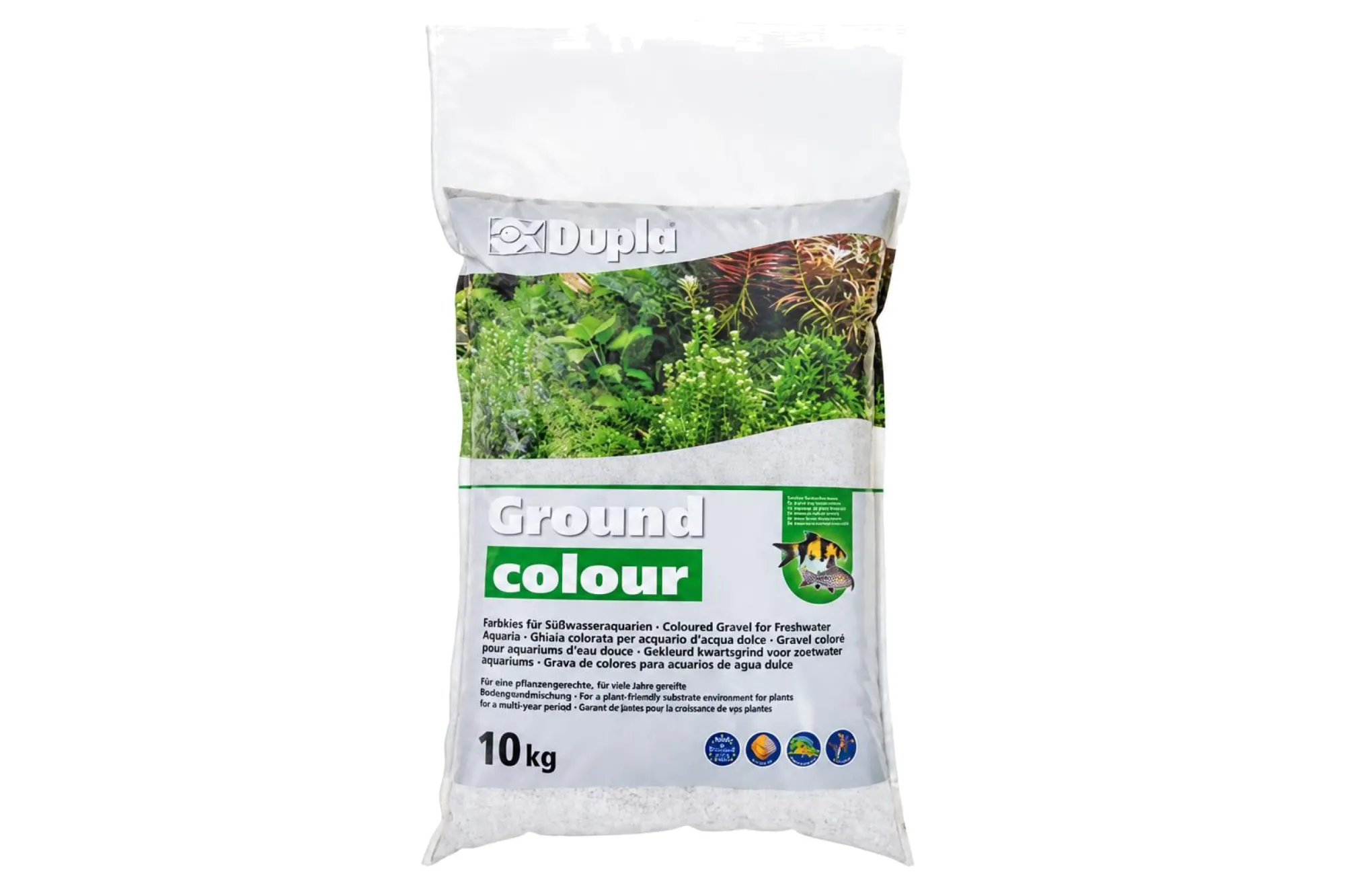 Dupla Ground Colour Snow White 0,5–1,4 mm, 10 kg – KI-generierte Abbildung aus Produktreferenz
