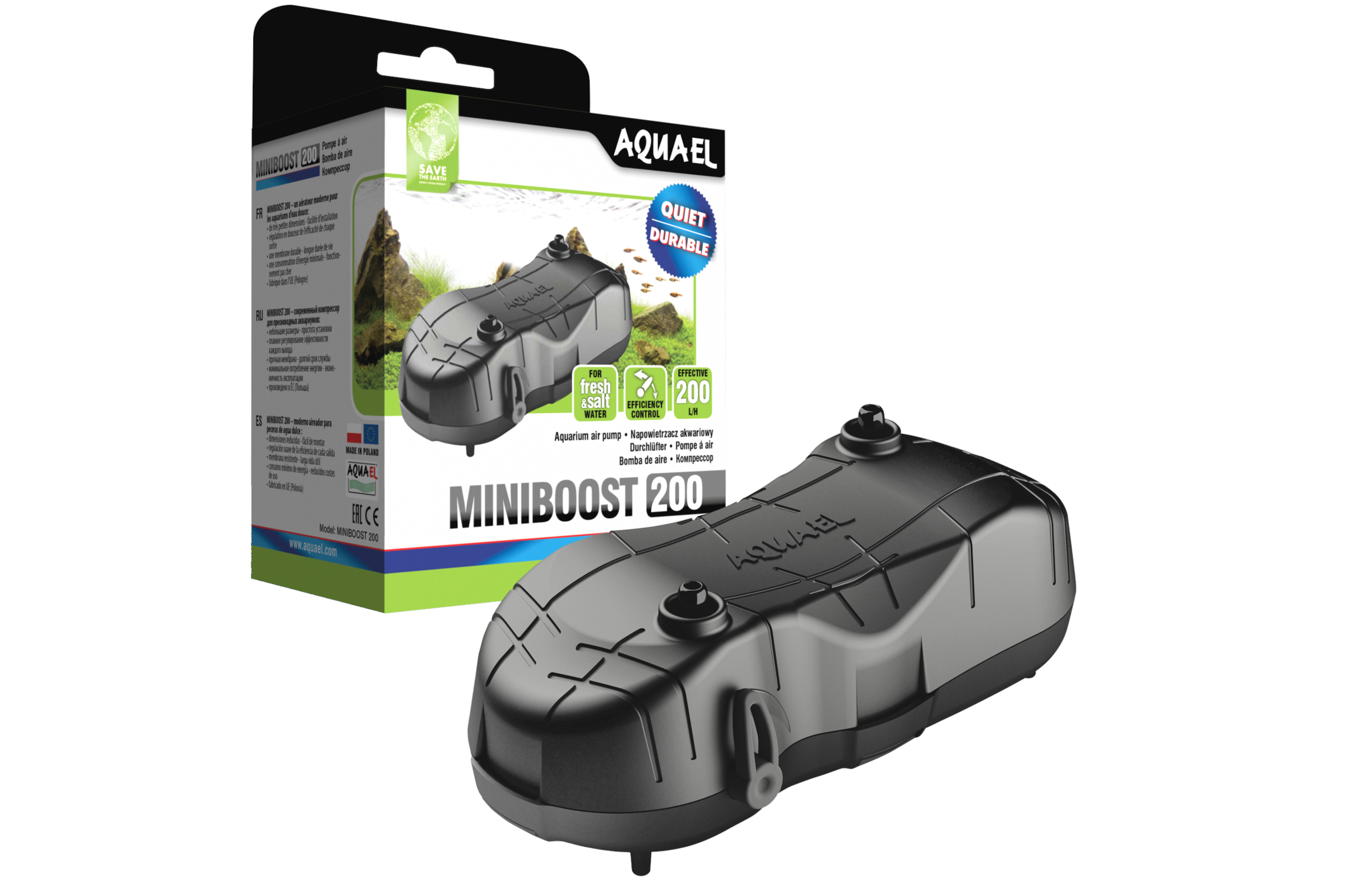 Aquael Luftpumpe Miniboost 200, Durchlüfterpumpe