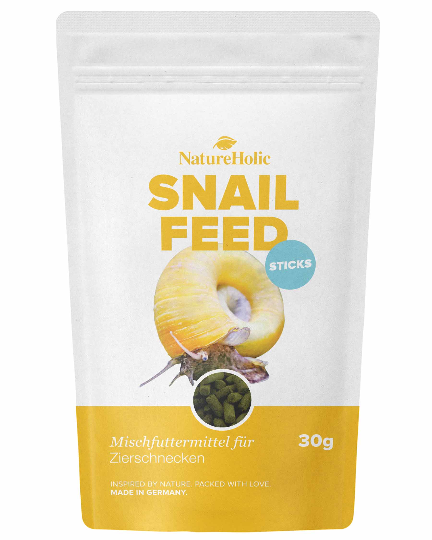 NatureHolic Snailfeed Sticks, Schnecken Futtersticks, 30 g