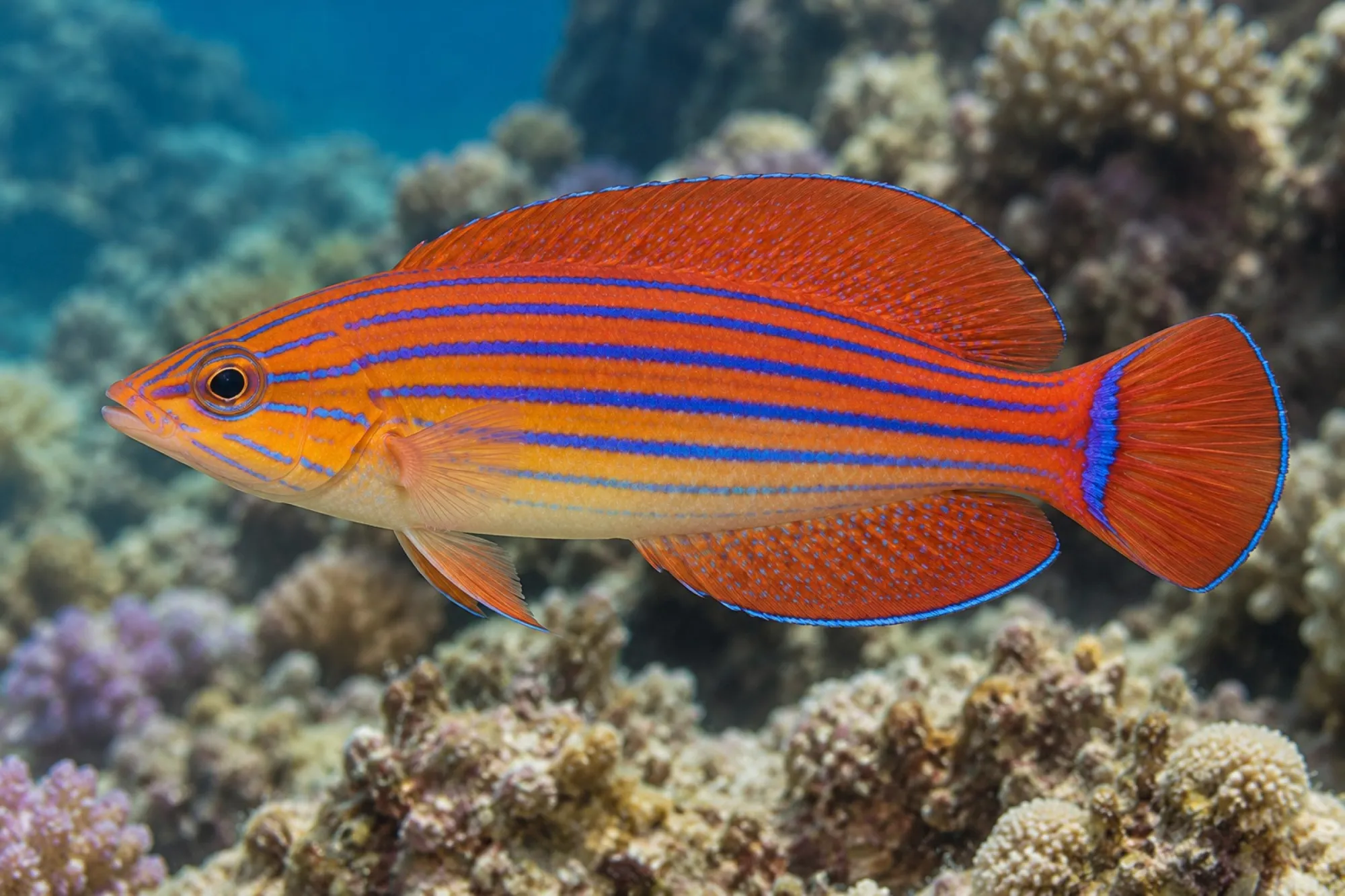 Rotmeer-Zwerglippfisch, Paracheilinus octotaenia