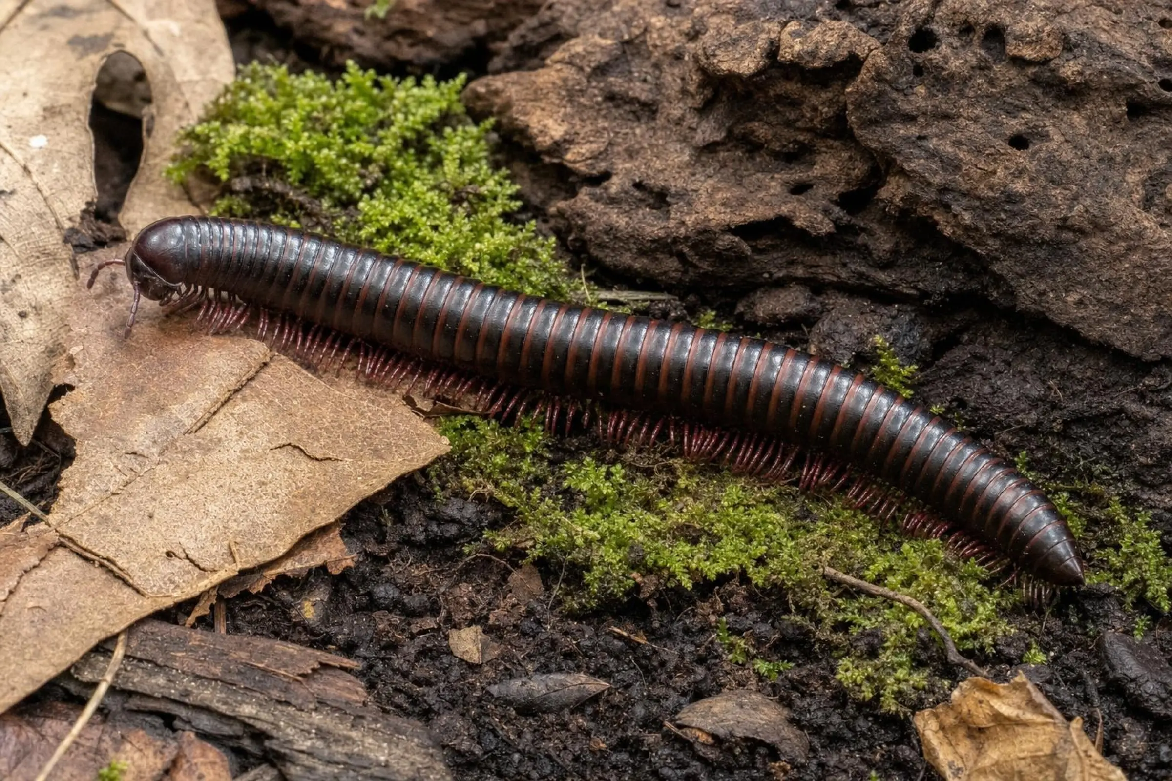 Tansanischer Rosabein-Tausendfüßer, Dendrostreptus macracanthus