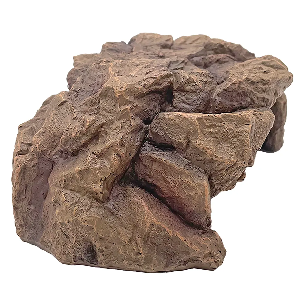 Nahaufnahme der Hobby Desert Stone Cave 2 Terrarienhöhle in realistischer Wüsten-Felsoptik, 25,4 × 10,7 × 17,3 cm, wasserneutrale Polyresin-Felshöhle als Versteck für Reptilien, Amphibien und Wirbellose