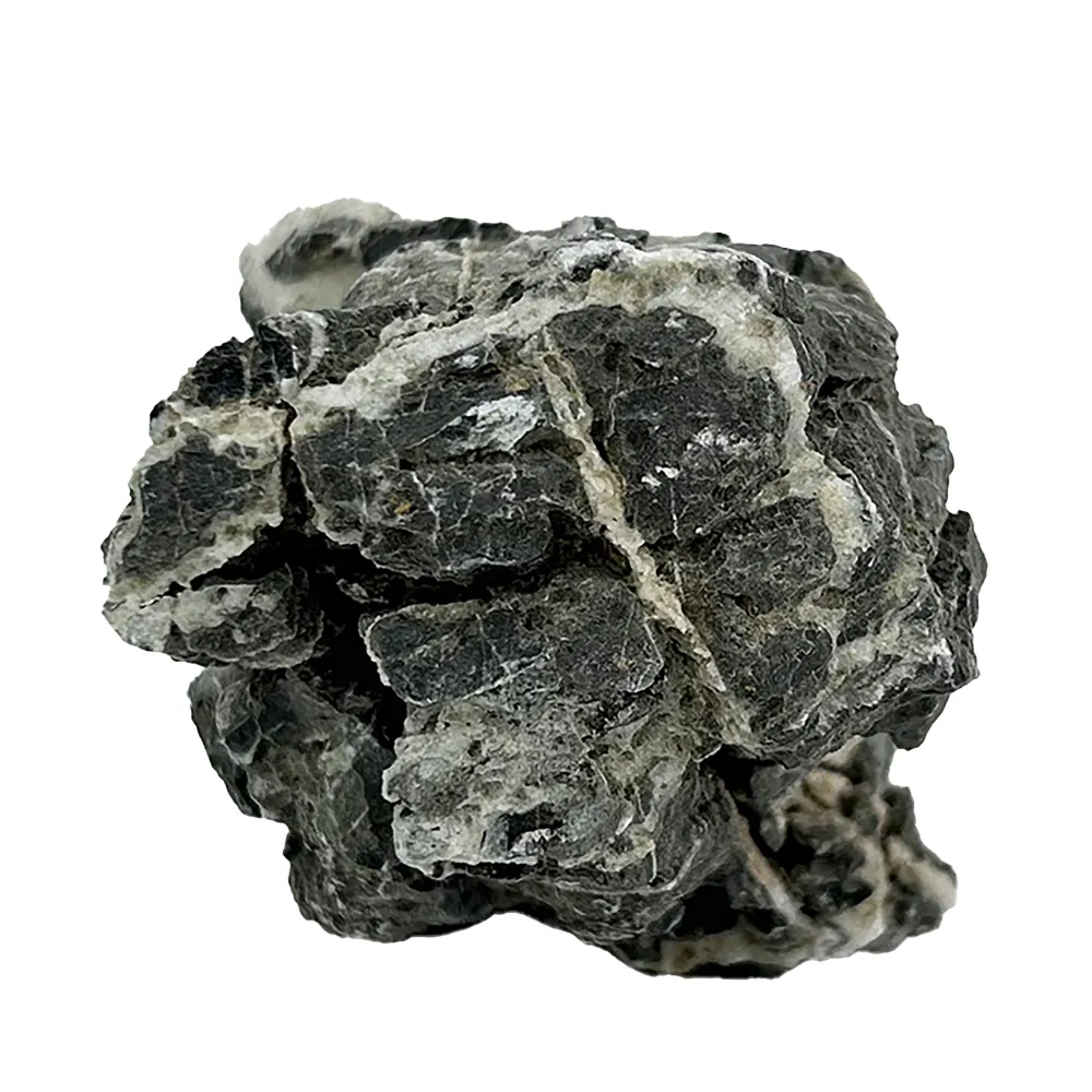 Hobby Thunder Stone 1 Naturstein, zerklüftet und flächig gebrochen, dunkelgrau mit weißen Adern, 1,0–2,0 kg – poröser Fels für Aquascaping und Terrarium als Rückzugsplatz für Fische, Garnelen und Reptilien