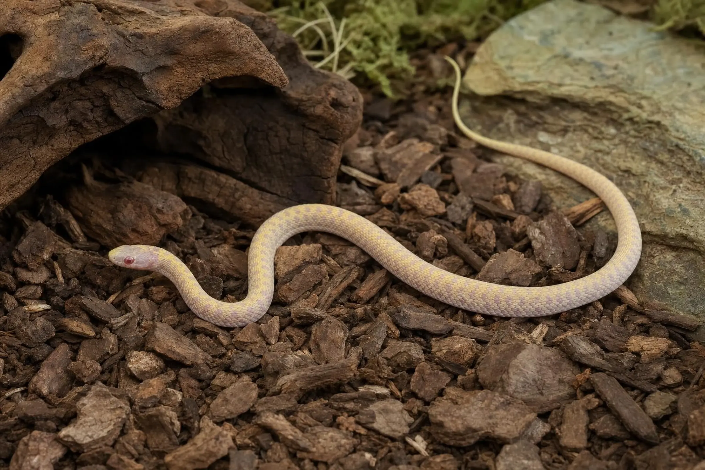 Karierte Strumpfbandnatter „Albino“ aus deutscher Nachzucht, Thamnophis marcianus