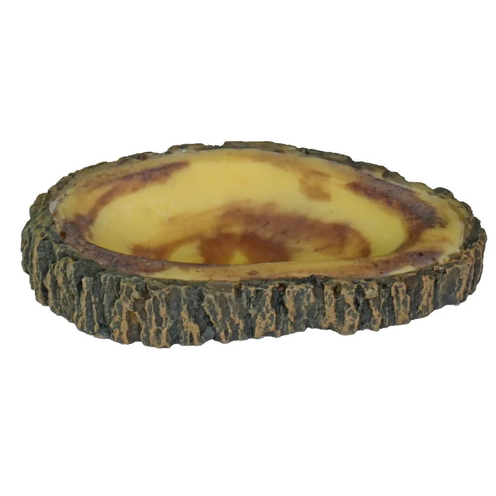 Hobby Bark Bowl 1 Terrarien-Napf in Baumrindenoptik, glatte Innenfläche, 8,5×6×1,5 cm – unauffällige Trink- und Futterstelle für Reptilien, Amphibien und Wirbellose