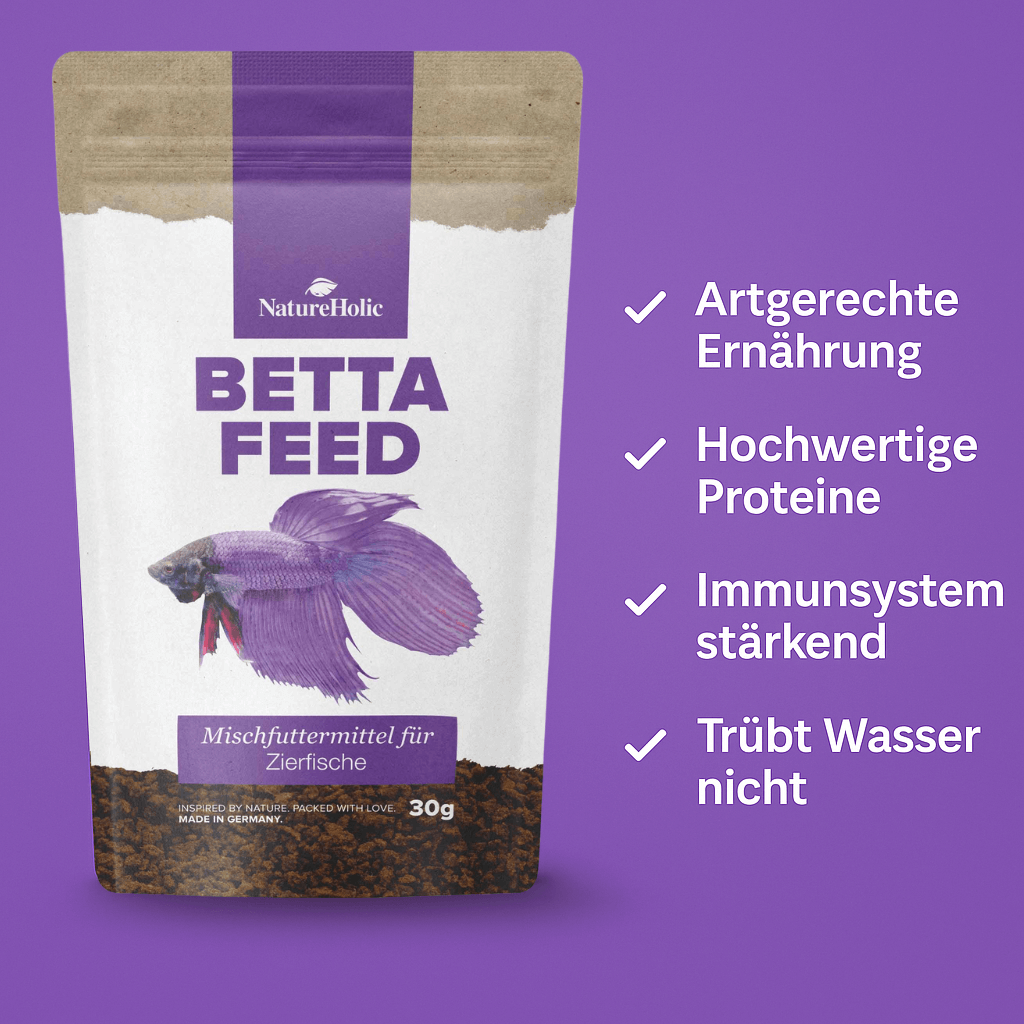Beutel Betta Feed Fischfutter mit Kampffisch-Illustration