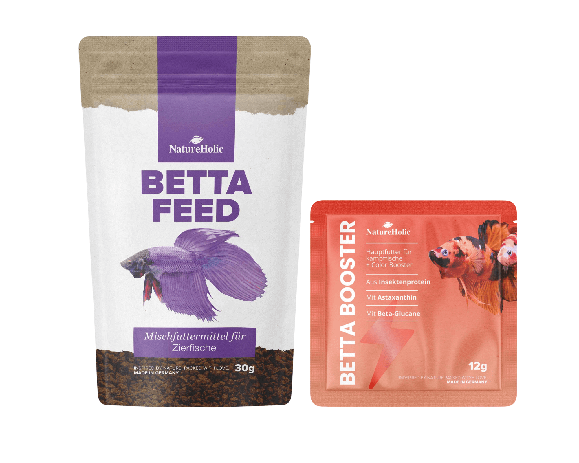 Zwei Beutel Betta-Futter: Betta Feed und Betta Booster