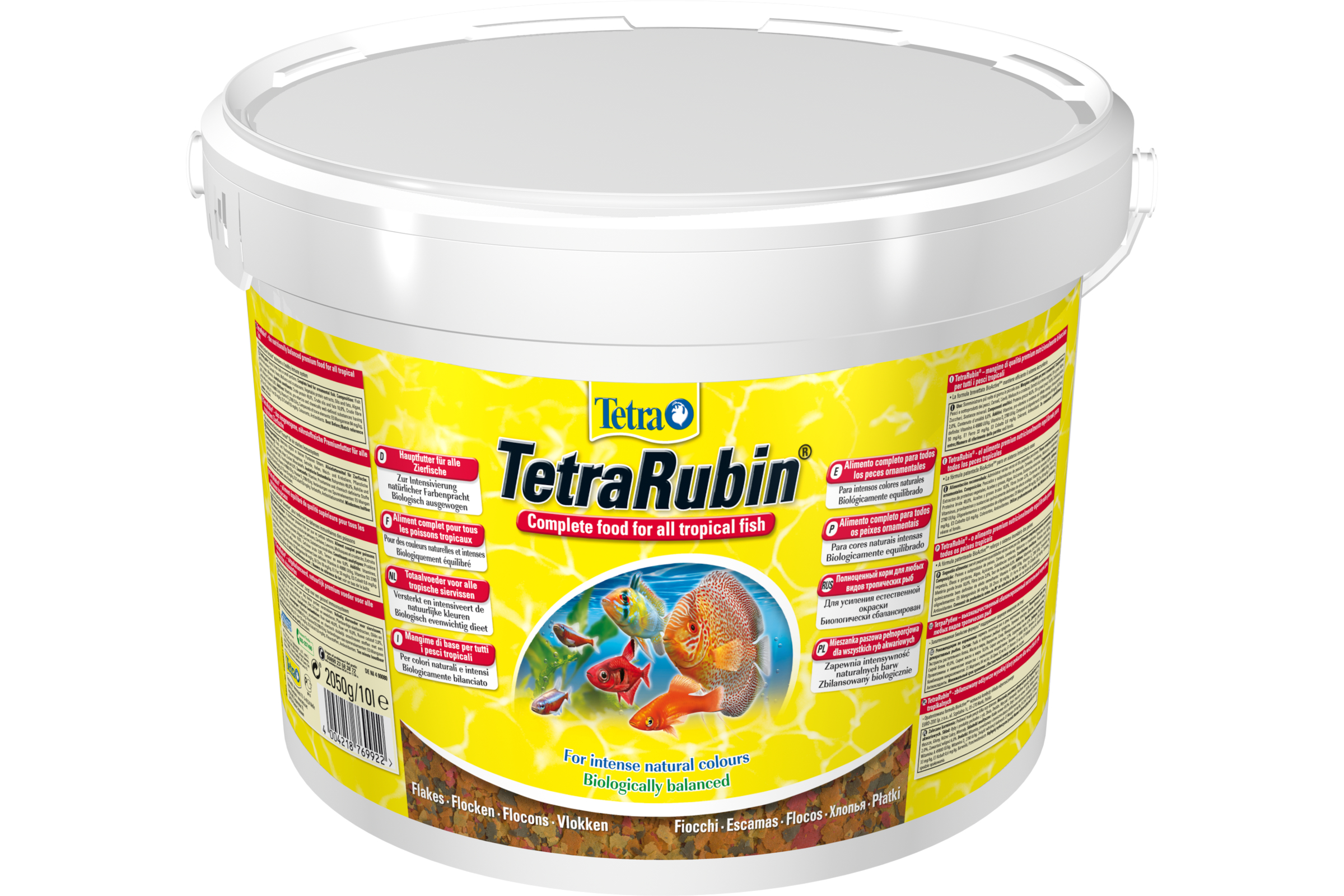 Tetra Rubin Flakes, Farbfutter, 10 Liter