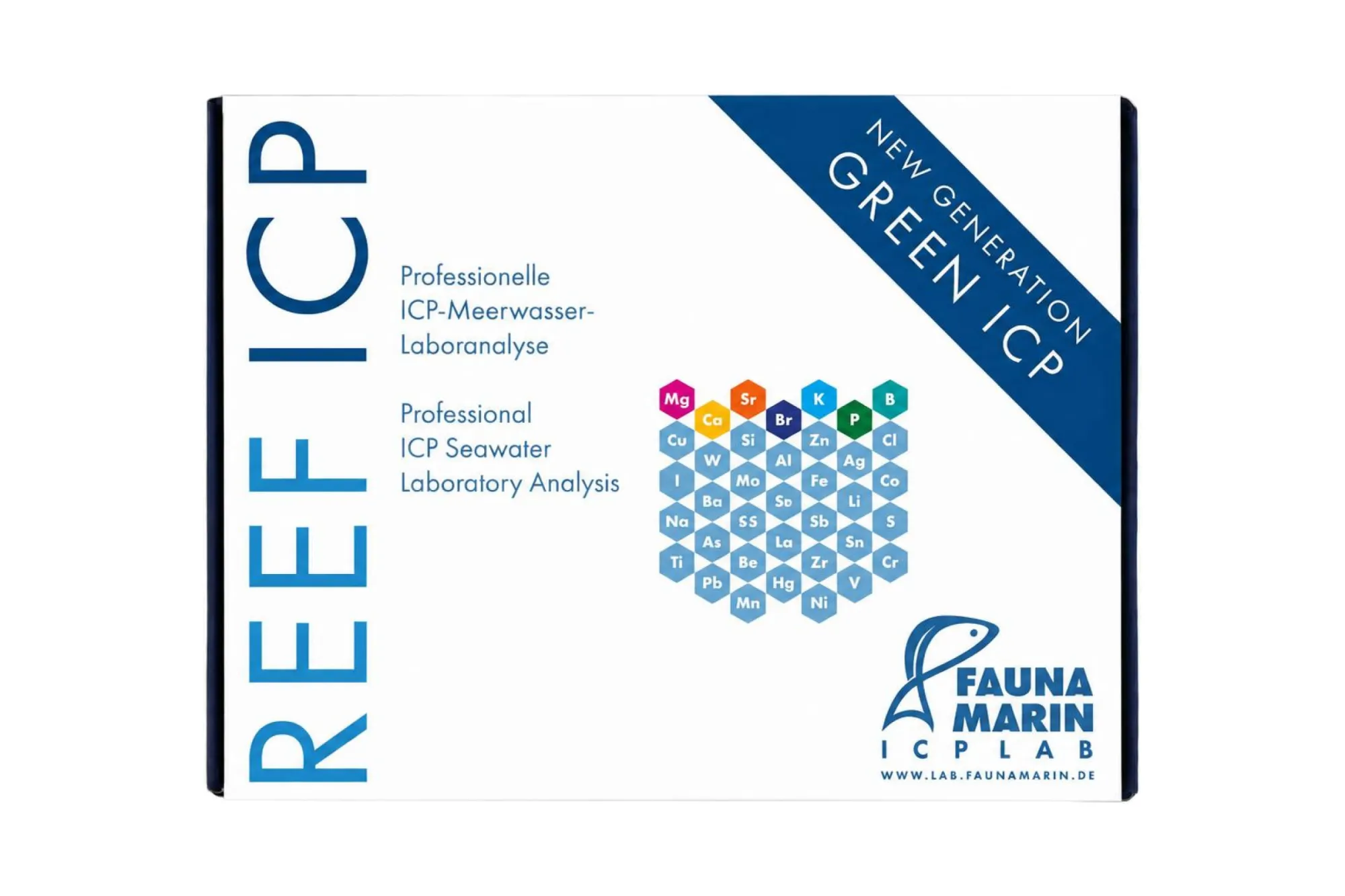 Fauna Marin Reef ICP Meerwasseranalyse 1er-Set – KI-generierte Abbildung aus Produktreferenz