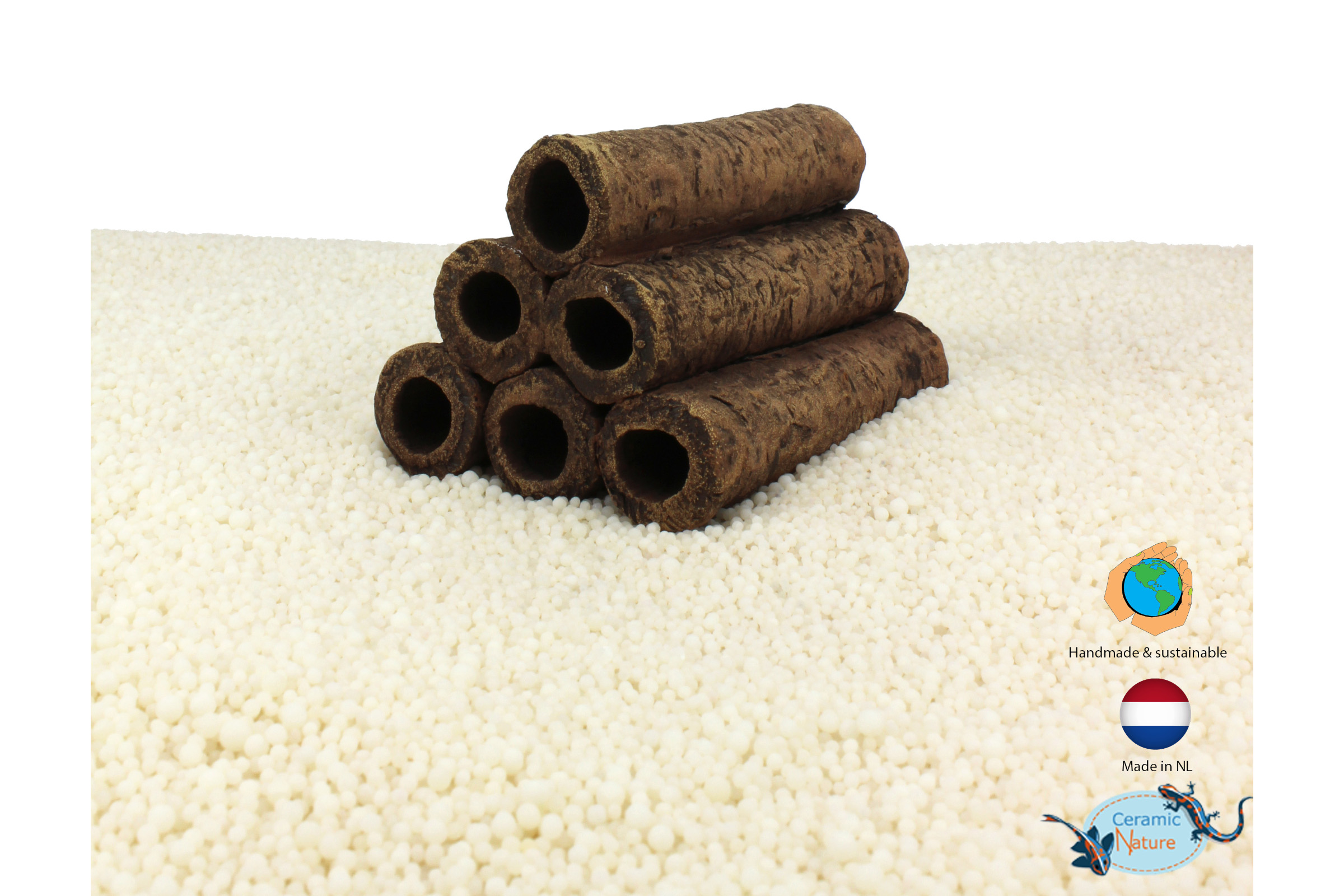 CeramicNature Pyramide 3+2+1, 6 Röhren, ca. 8 × 6 × 5,5 cm