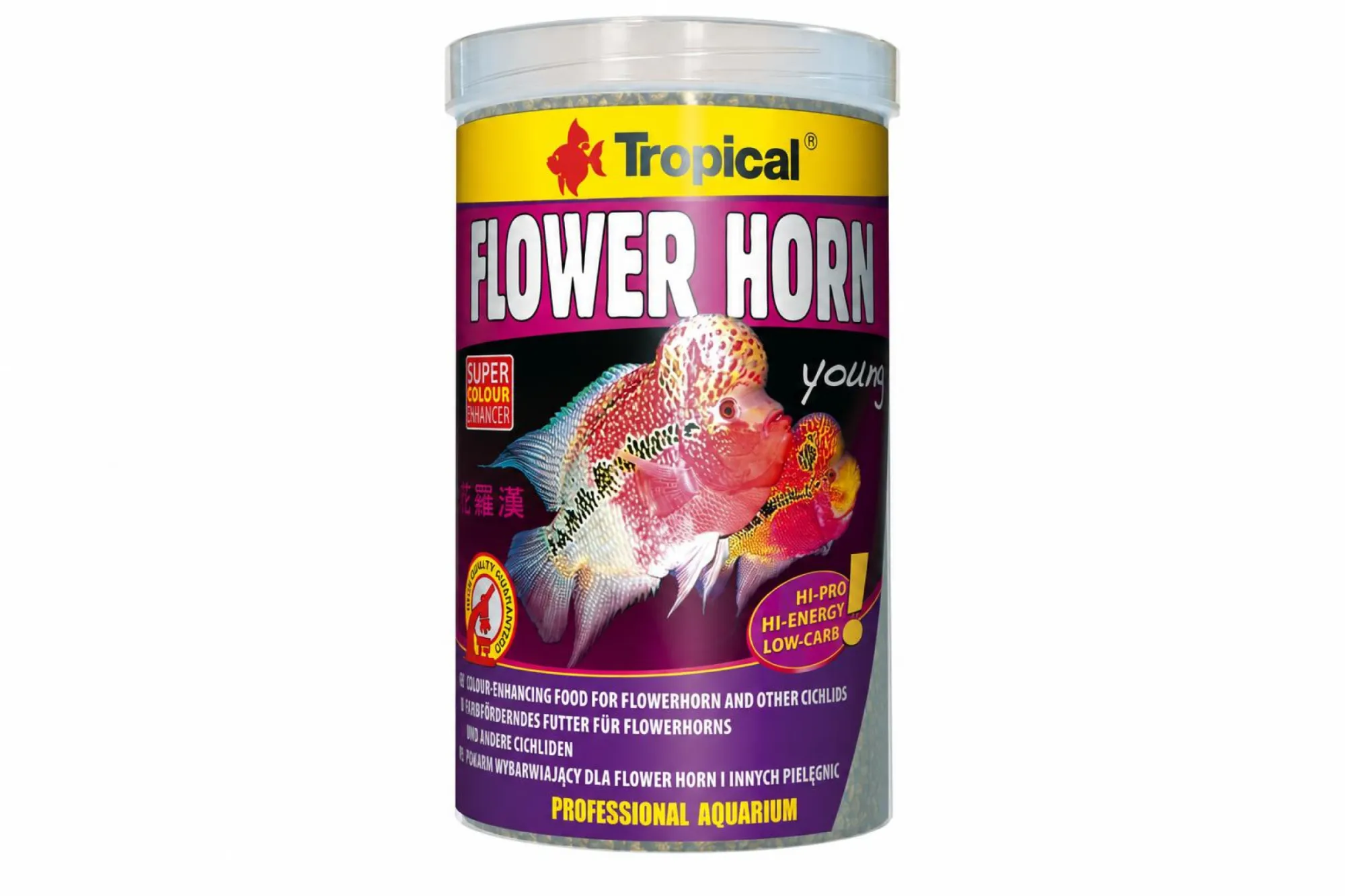 Tropical Flower Horn Young Pellet 1000 ml – KI-generierte Abbildung aus Produktreferenz