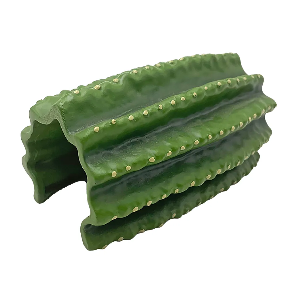 Hobby Cactus Tube 1: grüne Kaktusröhre als offenes Versteck, Durchgang und Kletterhilfe im Terrarium (13,5 x 8,5 x 7 cm) mit realistischer Säulenkaktus-Optik