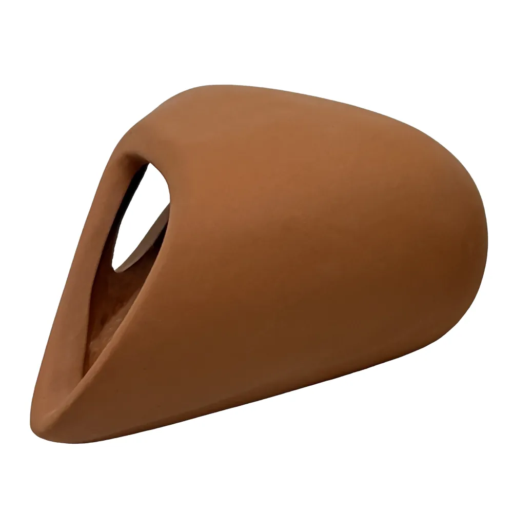 Hobby Wave Cave 1 red, gebrannte Keramikhöhle 12 x 12 x 5,5 cm – sicherer Rückzugsort für Garnelen, Fische und Krebse im Süßwasseraquarium, glatt gebrannt, wasserneutral, bepflanzbar