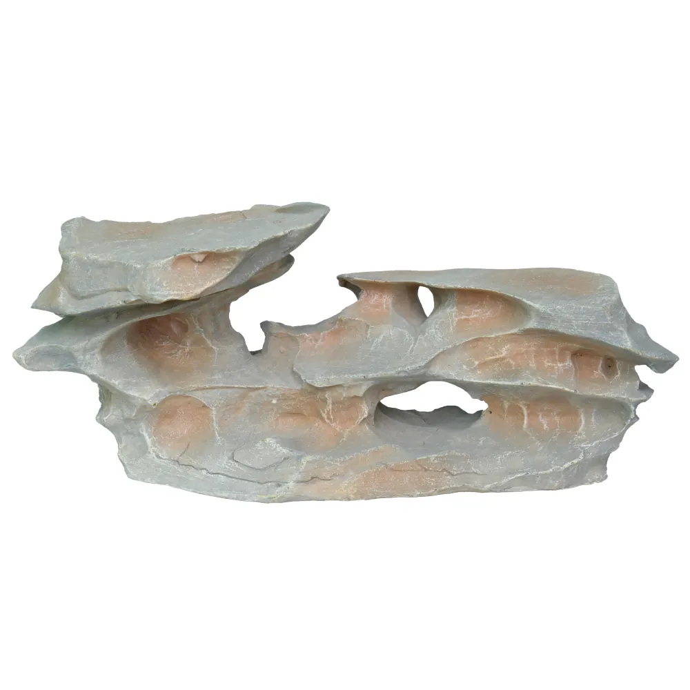 Hobby Sunset Rock 3 Deko-Felsen, 23 x 12 x 9,5 cm – rötlich-graue Schichtlinien, durchbrochene Höhlen, Verstecke und Liegeflächen; dekorative Felsen-Deko für Aquarium und Terrarium