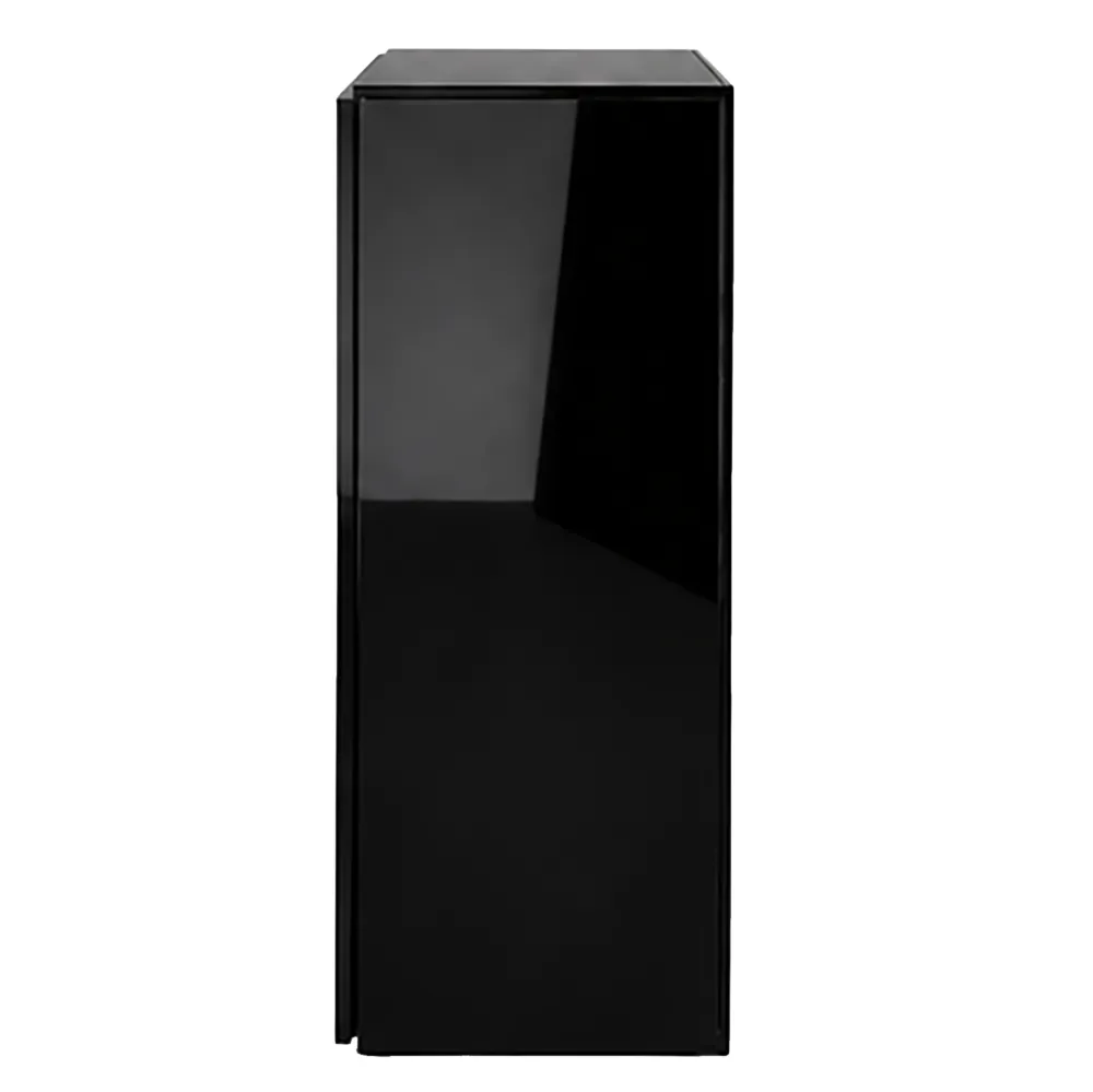 Vorderansicht: schwarzer Hobby Terra Fix & Easy Stand 60 Terrarium-Unterschrank (60×45×90 cm) mit schwarzer Glastür, aus FSC®-zertifiziertem Holz, bis 200 kg Belastbarkeit