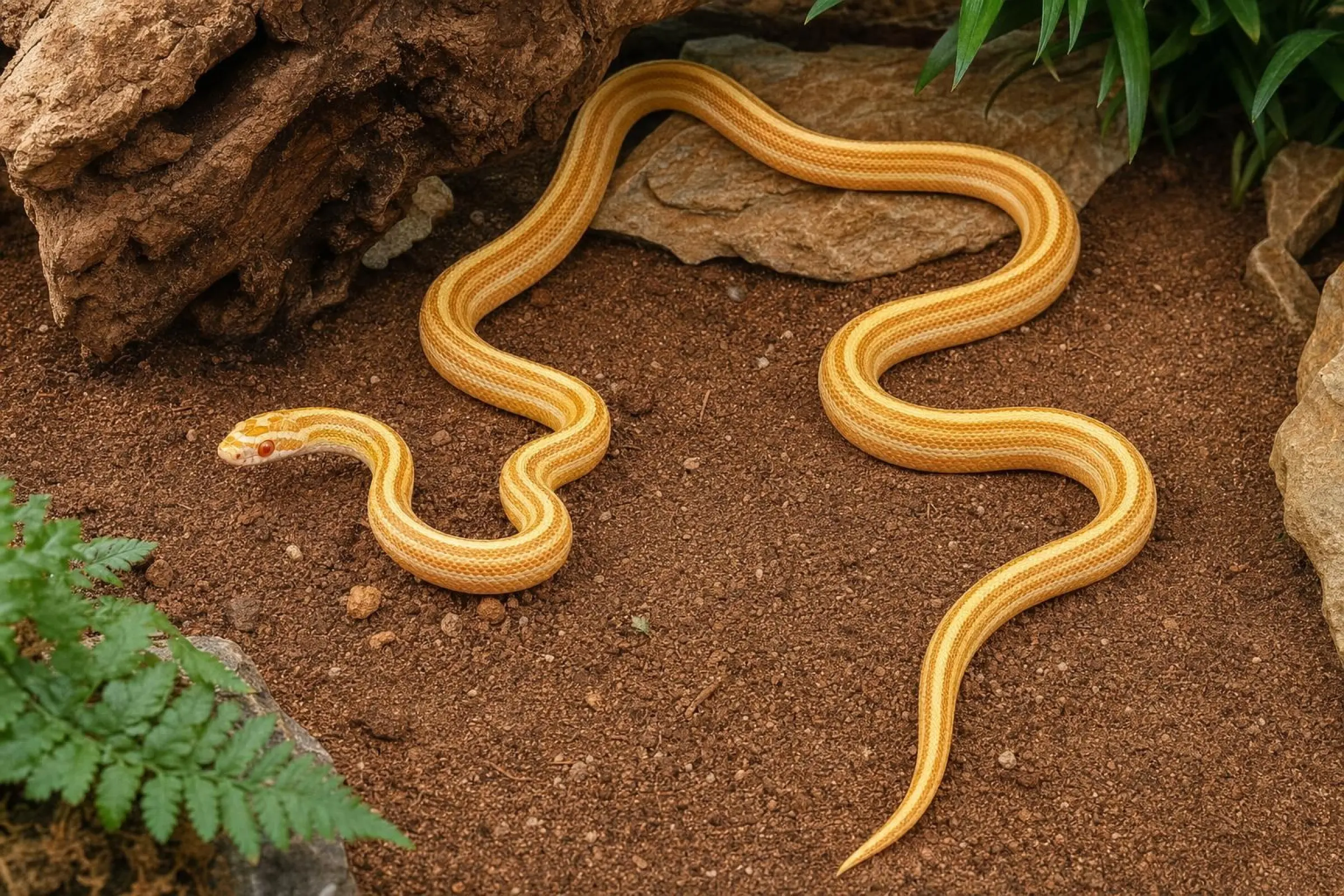 Kornnatter „Butter Motley Striped“, Pantherophis guttatus