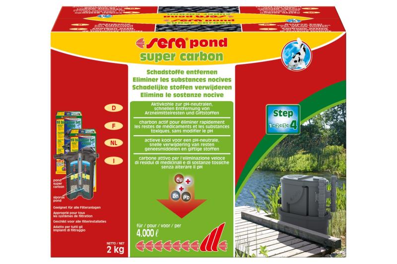 Sera Pond Super Carbon, 2 kg, Reichweite für bis zu 4.000 Liter