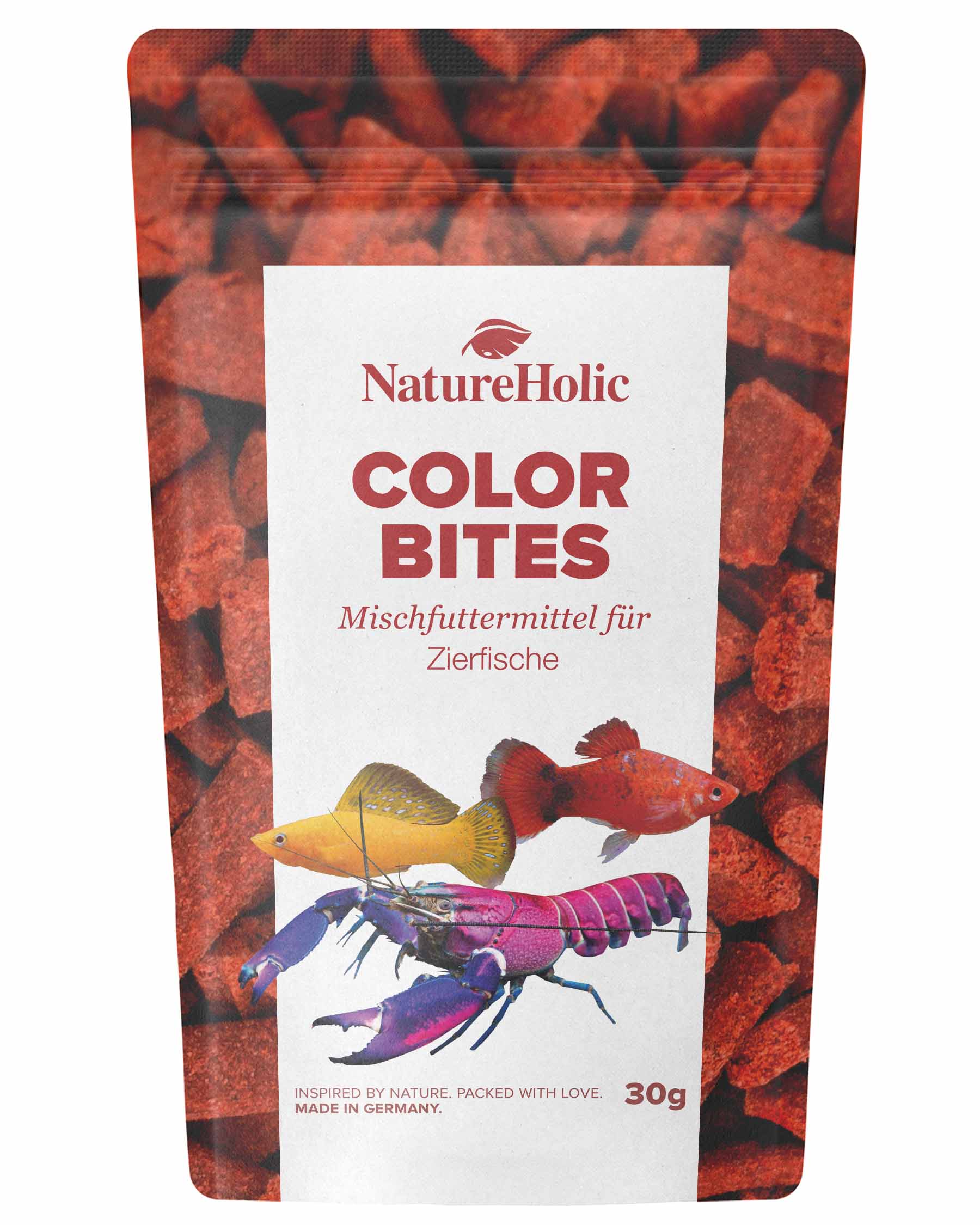 NatureHolic Color Bites, Mischfutter für Zierfische, 30g